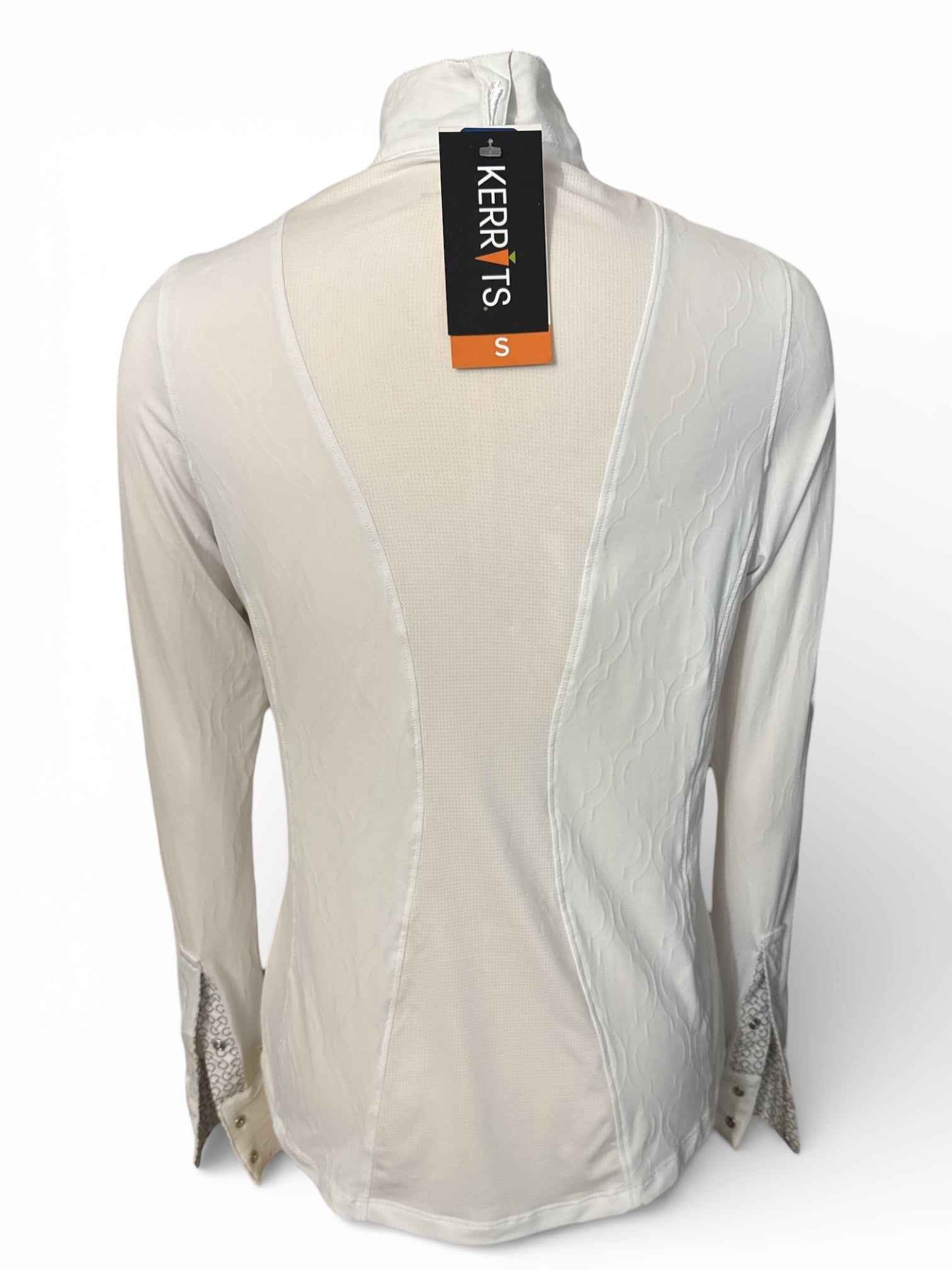 Kerrits Women's Affinity Long Sleeve Show Shirt "Bits" White / Size Small NEW