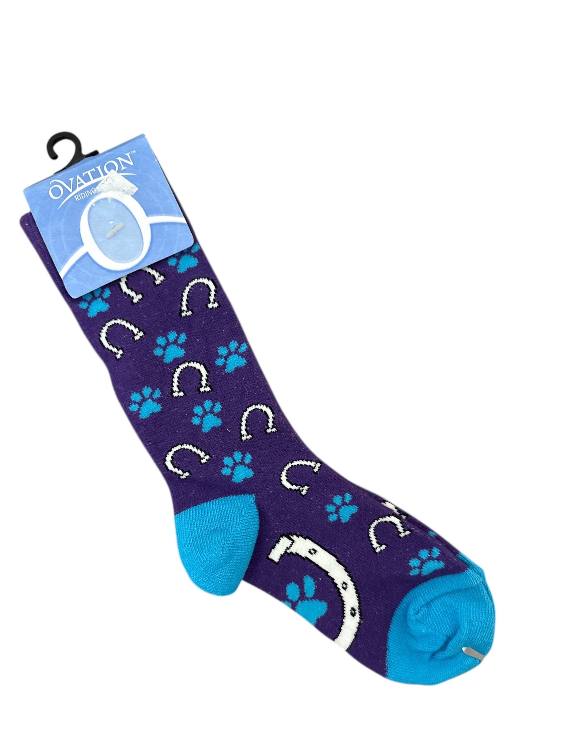 Ovation Kids Mid Calf Lucky Socks - Purple / Size 7-9 Youth NEW