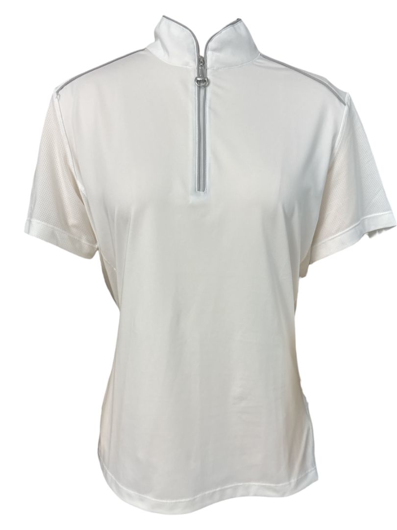 Chestnut Bay Performance Rider SkyCool Short Sleeve Shirt - White / Size Large NEW