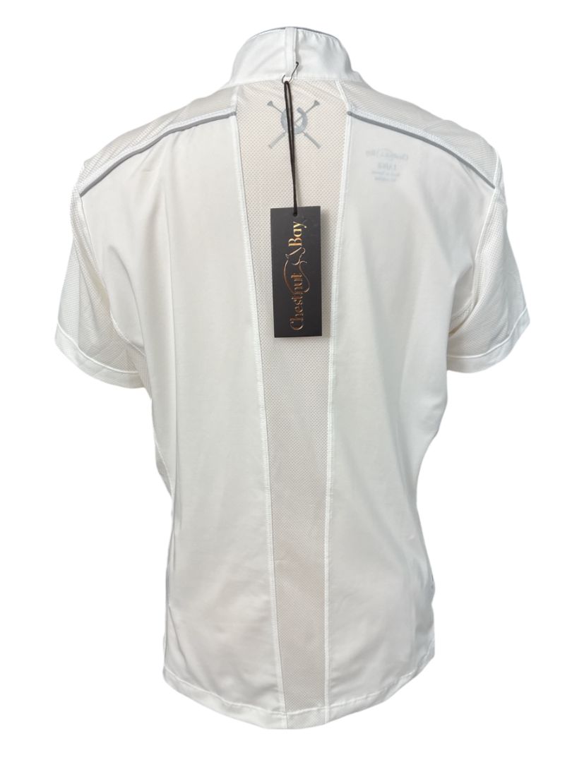 Chestnut Bay Performance Rider SkyCool Short Sleeve Shirt - White / Size Large NEW