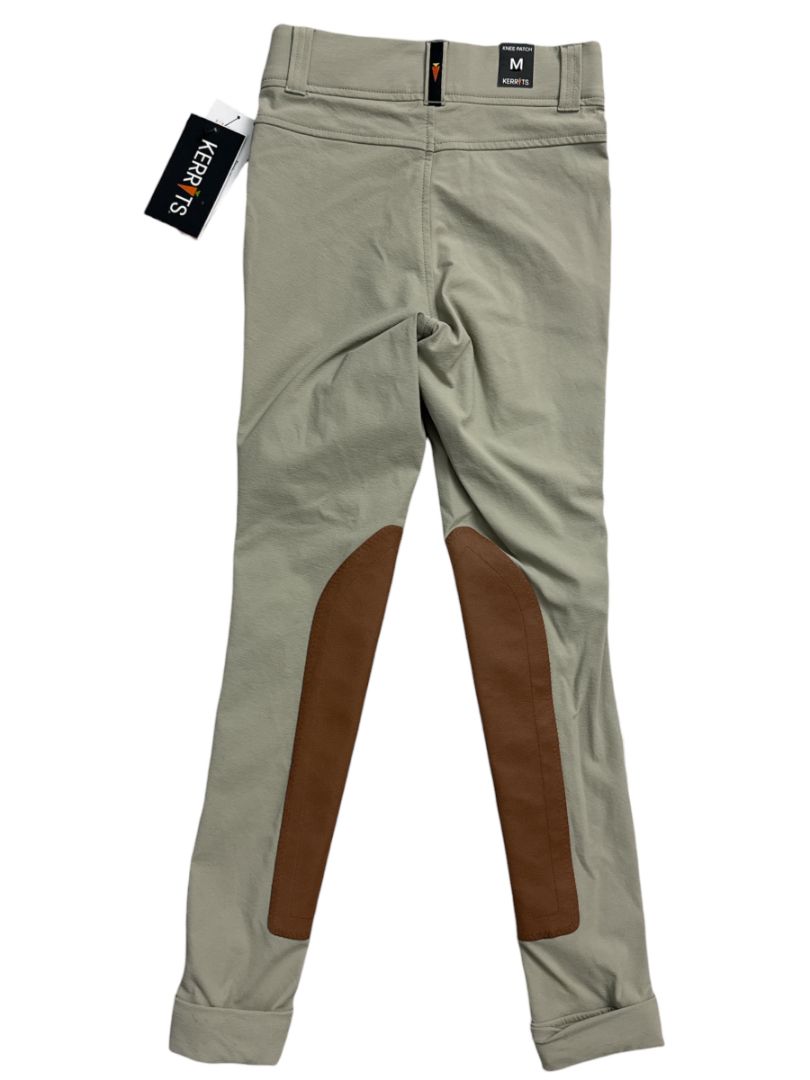 Kerrits Kids Crossover Extended Knee Patch Jodhpurs - Sand Tan / Size Medium Youth NEW
