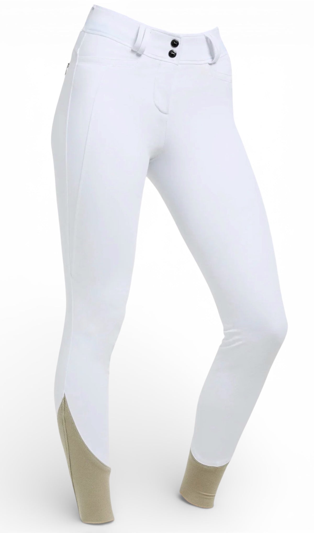 RJ Classics Hayden Silicone Knee Grip Breech - White / Size 22 NEW