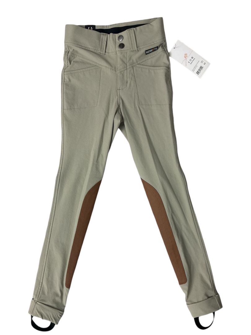 Kerrits Kids Crossover Extended Knee Patch Jodhpurs - Sand Tan / Size Medium Youth NEW