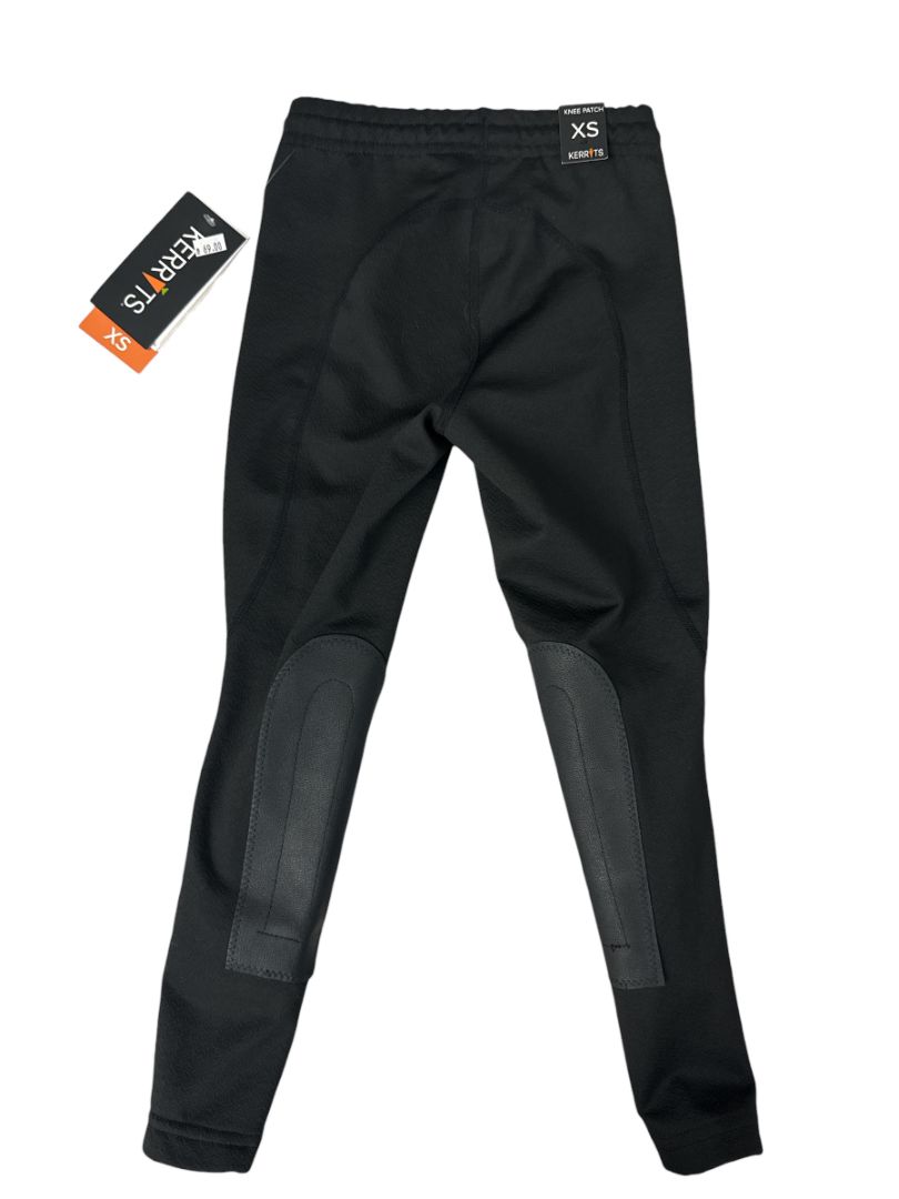 Kerrits Kids Fleece Lite Knee Patch Riding Tight - Black / Size Youth XS NEW