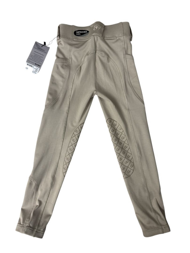 Ovation Kids AeroWick Silicone Knee Patch Tights - Neutral Beige / Size Youth Small (8) NEW