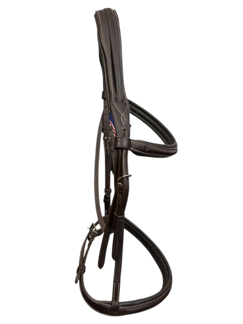 Ovation Fancy Stitch Raised Comfort Crown and Wide Nose Padded Bridle Only - Dark Brown Horse/Full Sized NEW