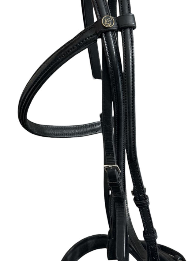 Kieffer Snaffle Bridle Flash Noseband - Black Horse/Full Size