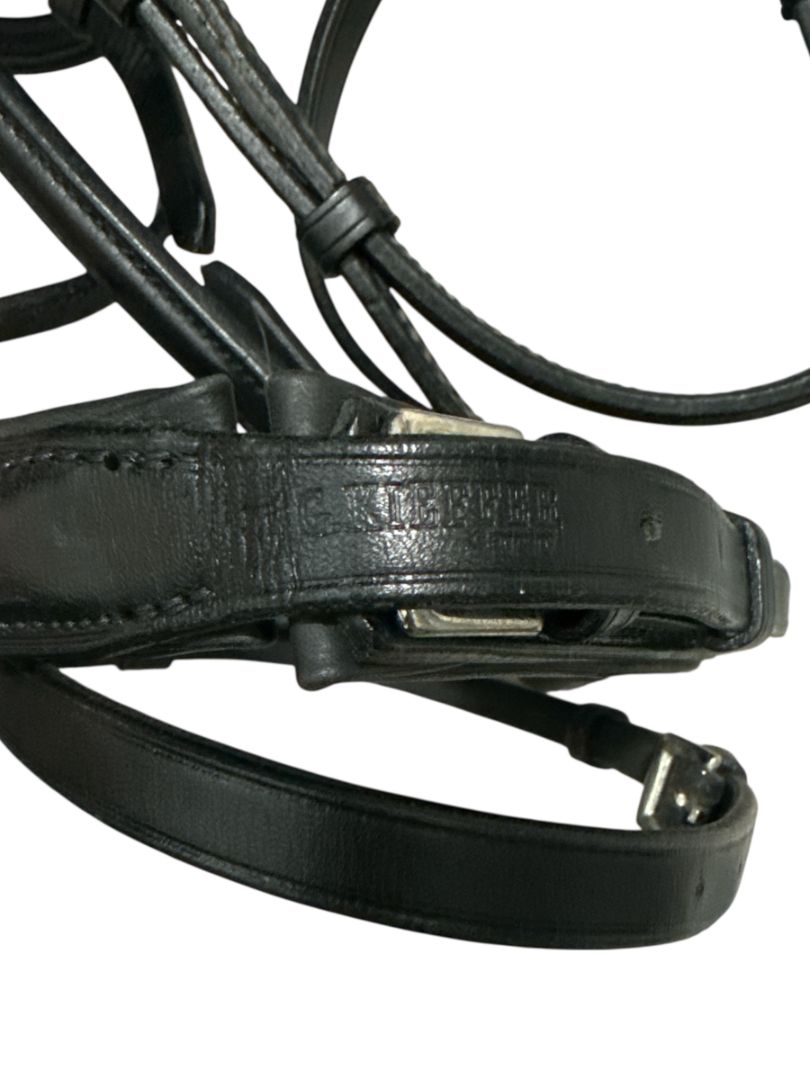 Kieffer Snaffle Bridle Flash Noseband - Black Horse/Full Size