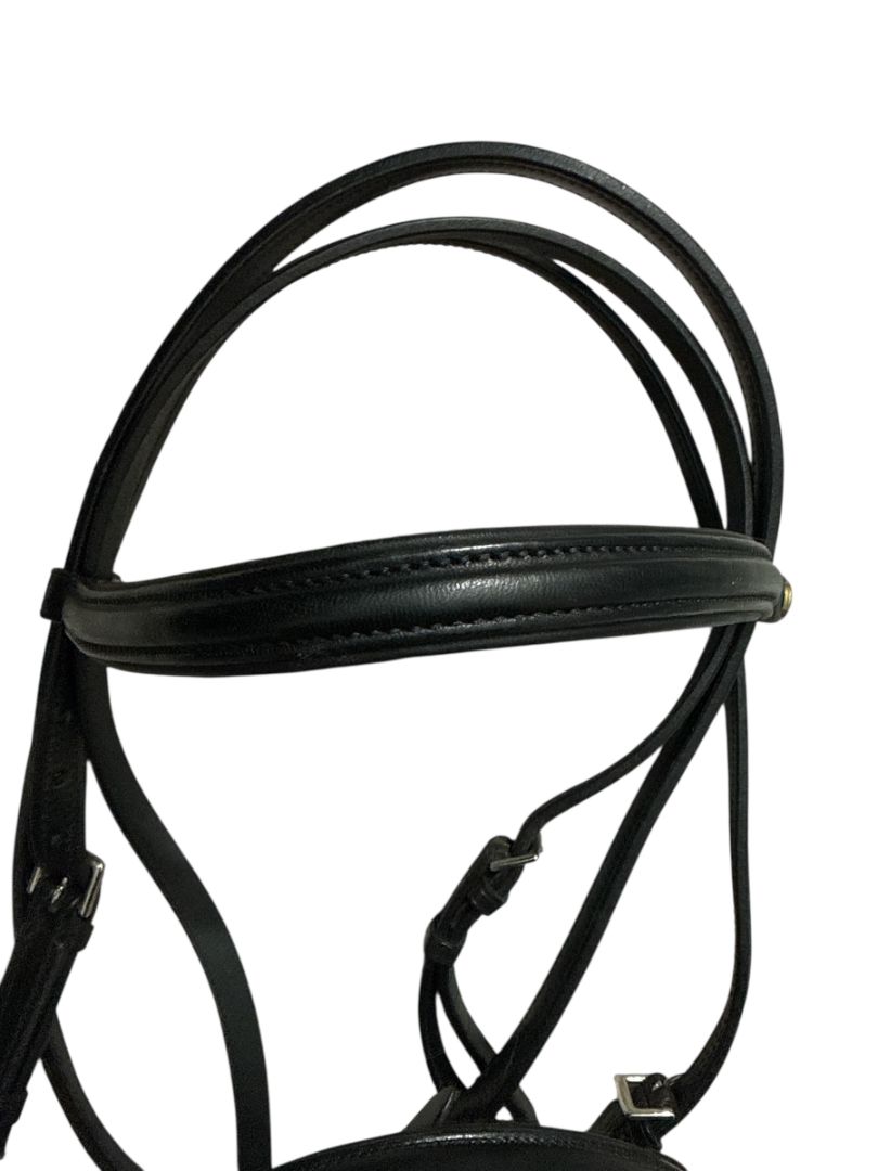 Kieffer Snaffle Bridle Flash Noseband - Black Horse/Full Size