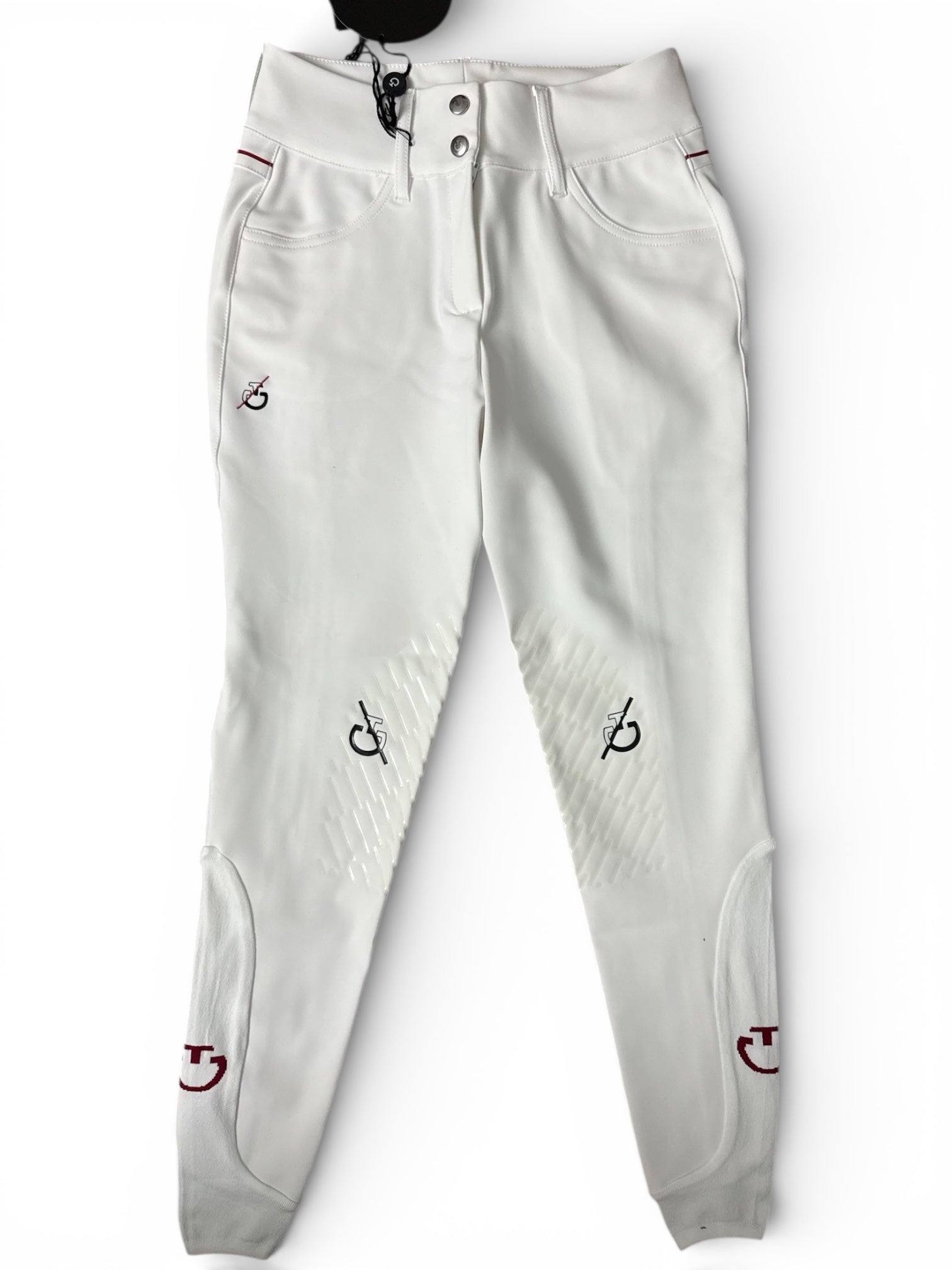 Cavalleria Toscana CT Team High Waist Breeches - White / Size IT 40 NEW