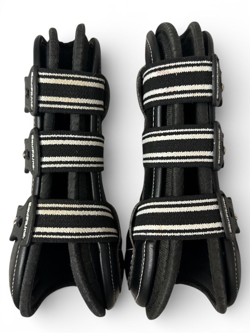 EquiFit D-Teq Front Boots - Black Ostrich / Size XL