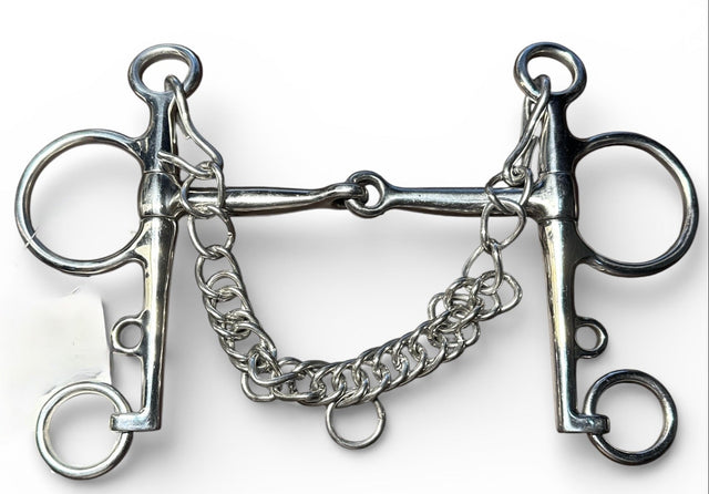 Partrade Metalab Solid Jointed Pelham Stainless Steel Bit 5 1/4"