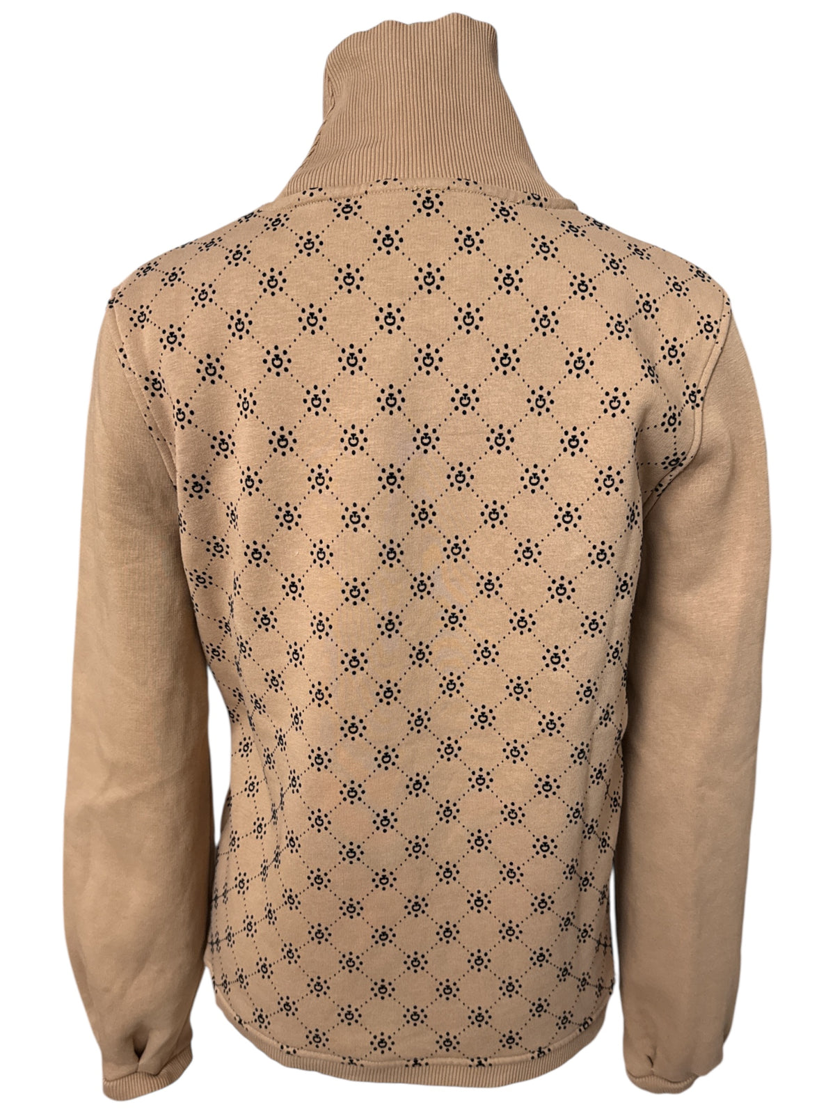 Cavalleria Toscana Women's Orbit Flock Turtleneck Sweatshirt - Beige / Size Medium