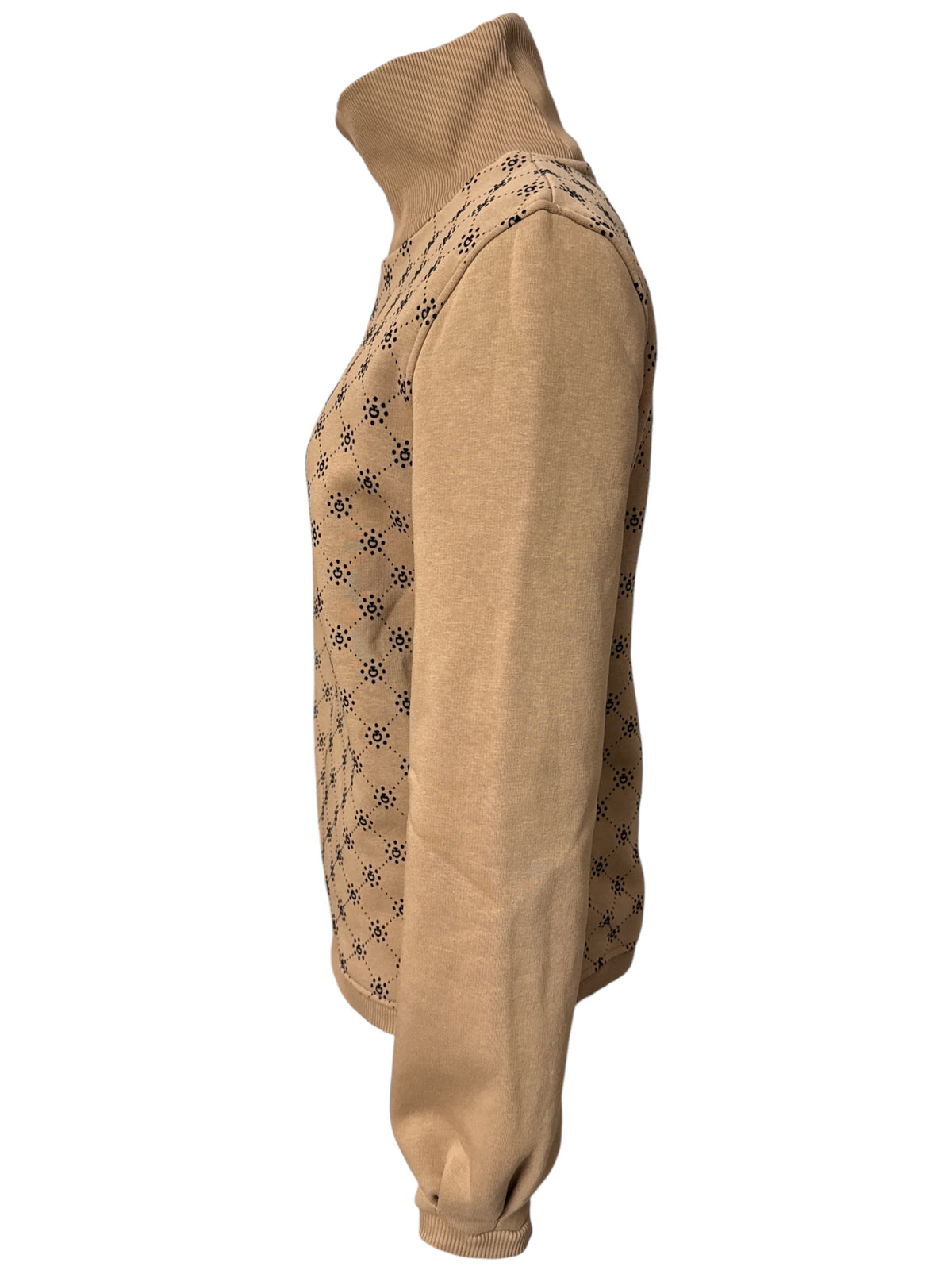 Cavalleria Toscana Women's Orbit Flock Turtleneck Sweatshirt - Beige / Size Medium