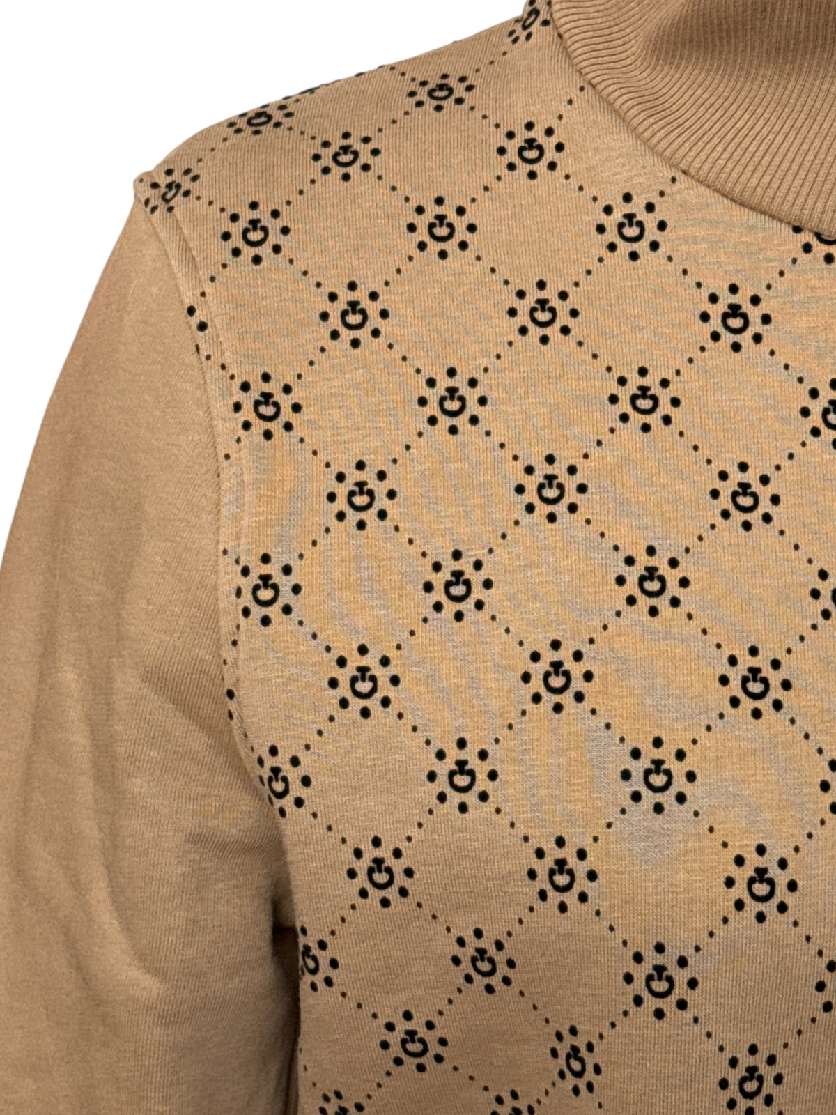 Cavalleria Toscana Women's Orbit Flock Turtleneck Sweatshirt - Beige / Size Medium