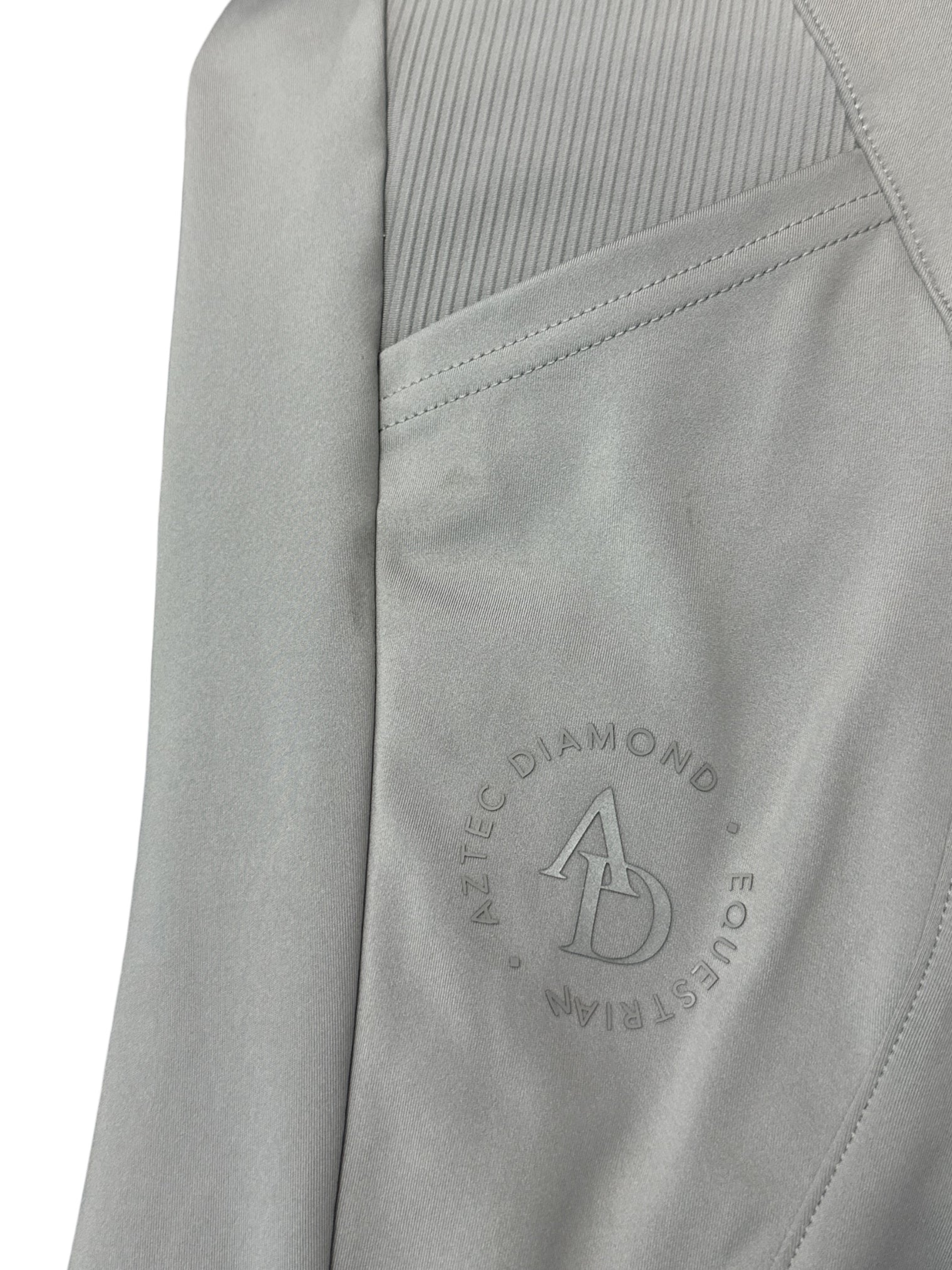 Aztec Diamond Core Riding Leggings Full Seat Grip - Light Silver Grey / Size Small