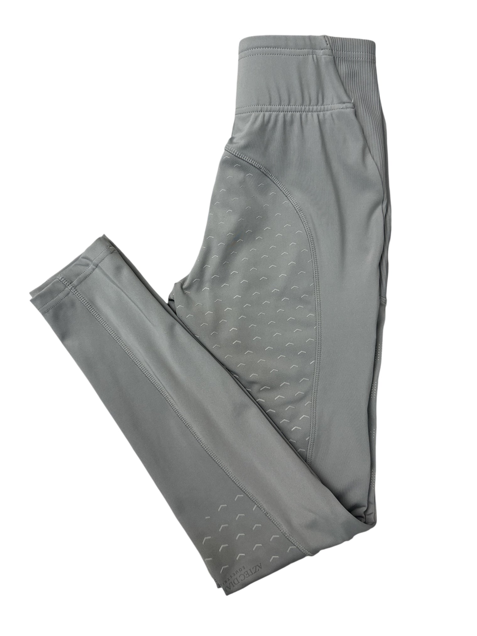 Aztec Diamond Core Riding Leggings Full Seat Grip - Light Silver Grey / Size Small