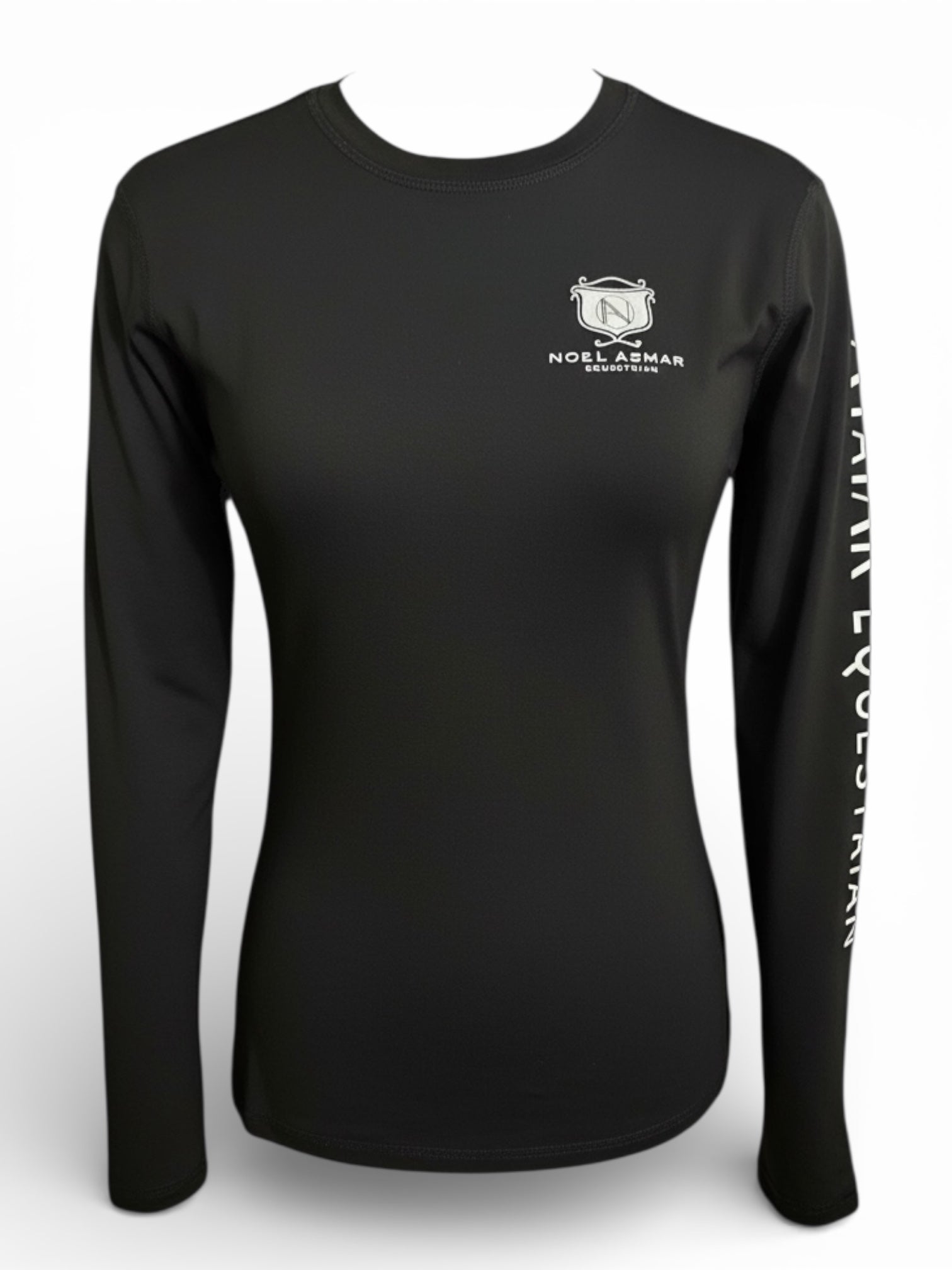 Asmar Equestrian Sustainable Long Sleeve Logo Tee - Black / Size Small