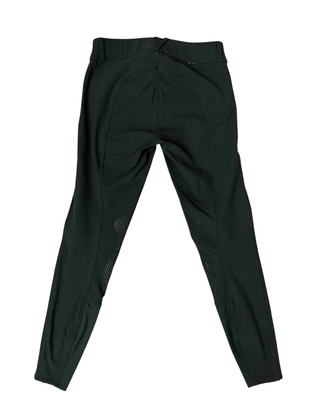 Horze Grand Prix Silicone Knee Patch Breeches - Scarab Green / Size US 24