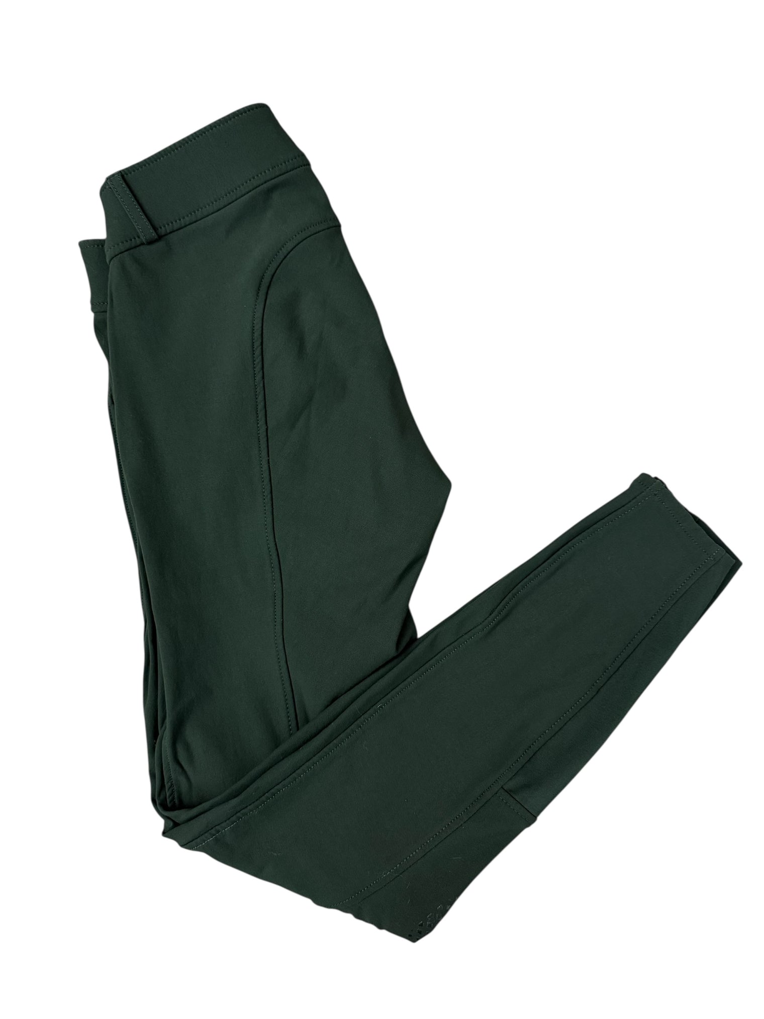 Horze Grand Prix Silicone Knee Patch Breeches - Scarab Green / Size US 24