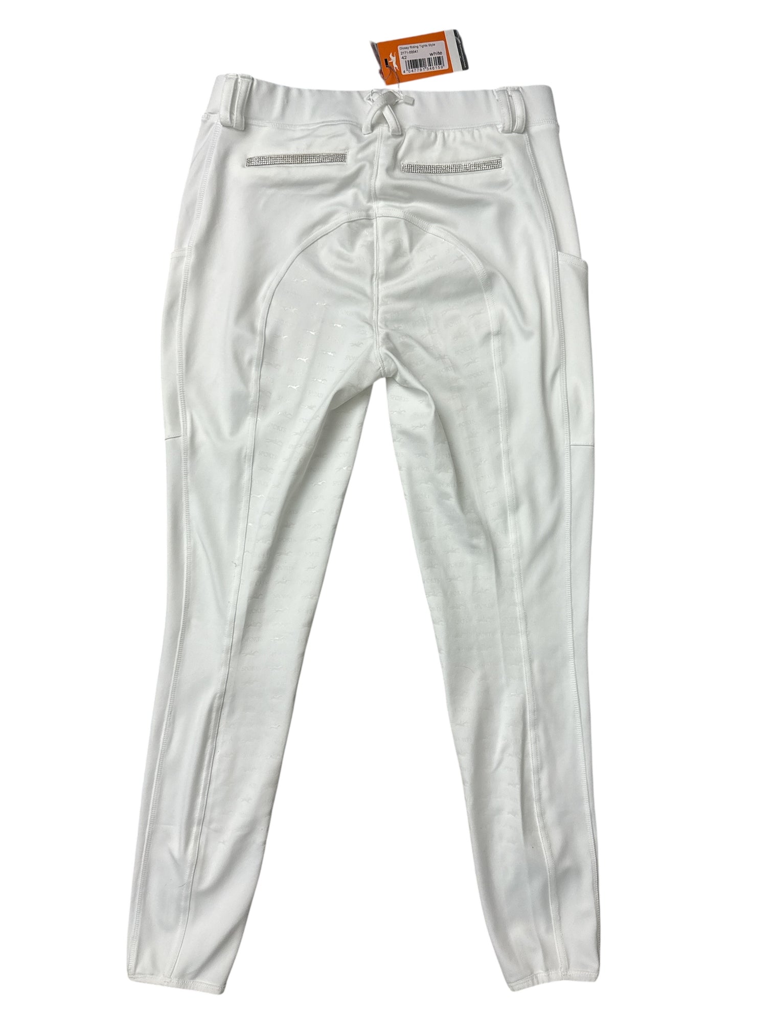 Schockemohle Glossy Full Seat Riding Tights - White / Size EU 42 (US 30) NEW