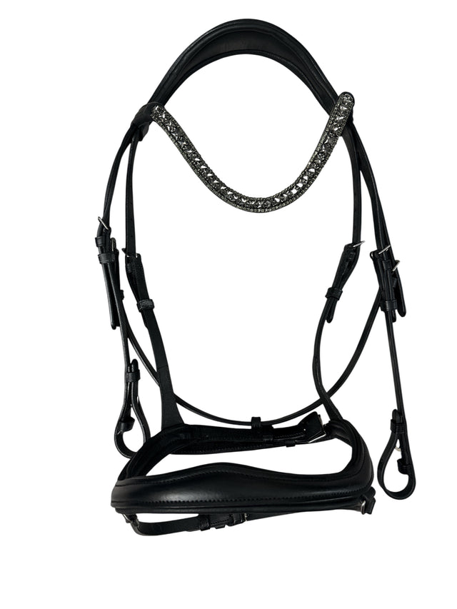 Lumiere Mila Anatomic Leather Bridle - Black / Horse Size NEW