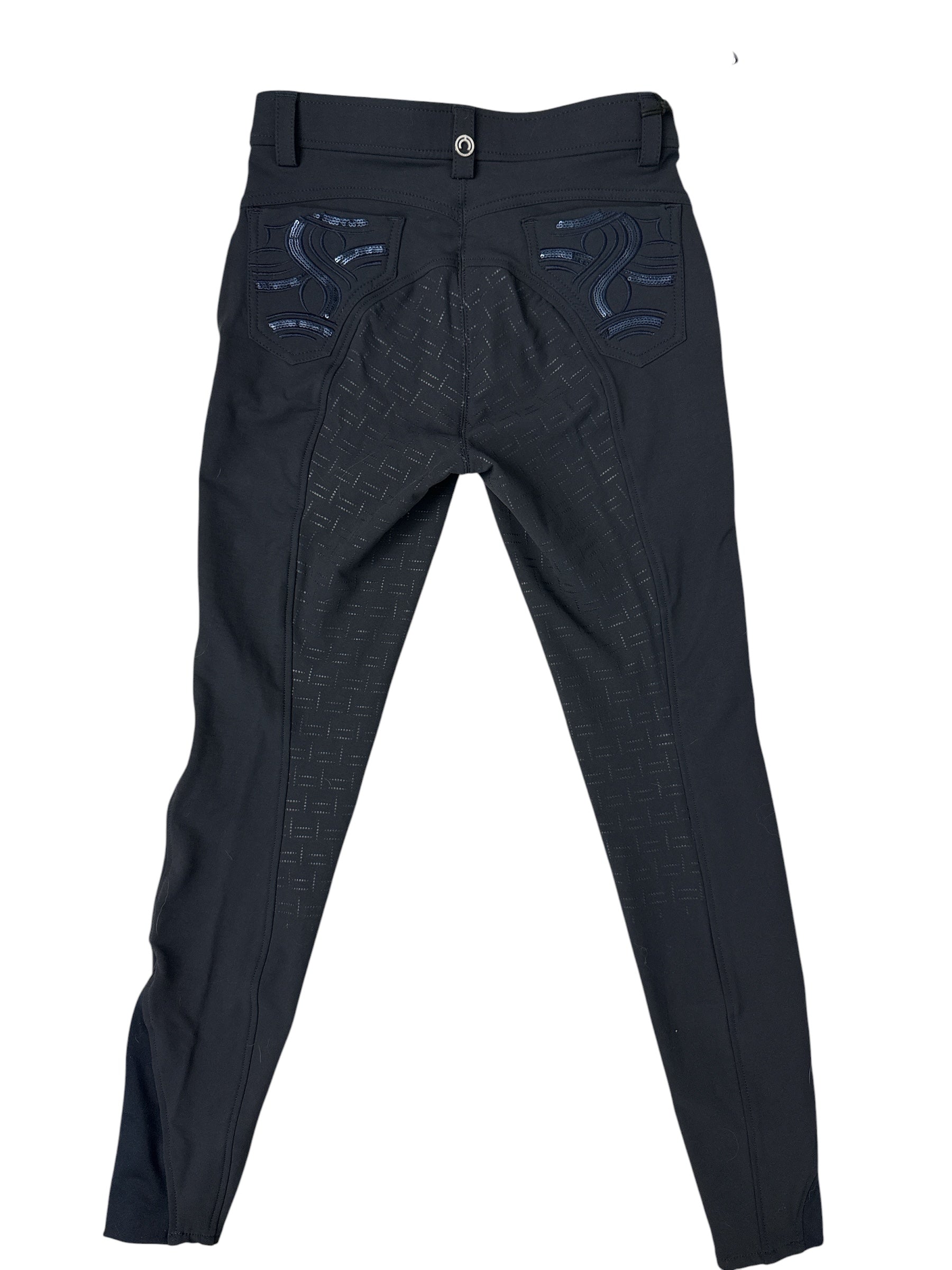 Montar Gaja Sequin Pocket Full Seat Breech - Navy / Size EU 36 (US 24) NEW