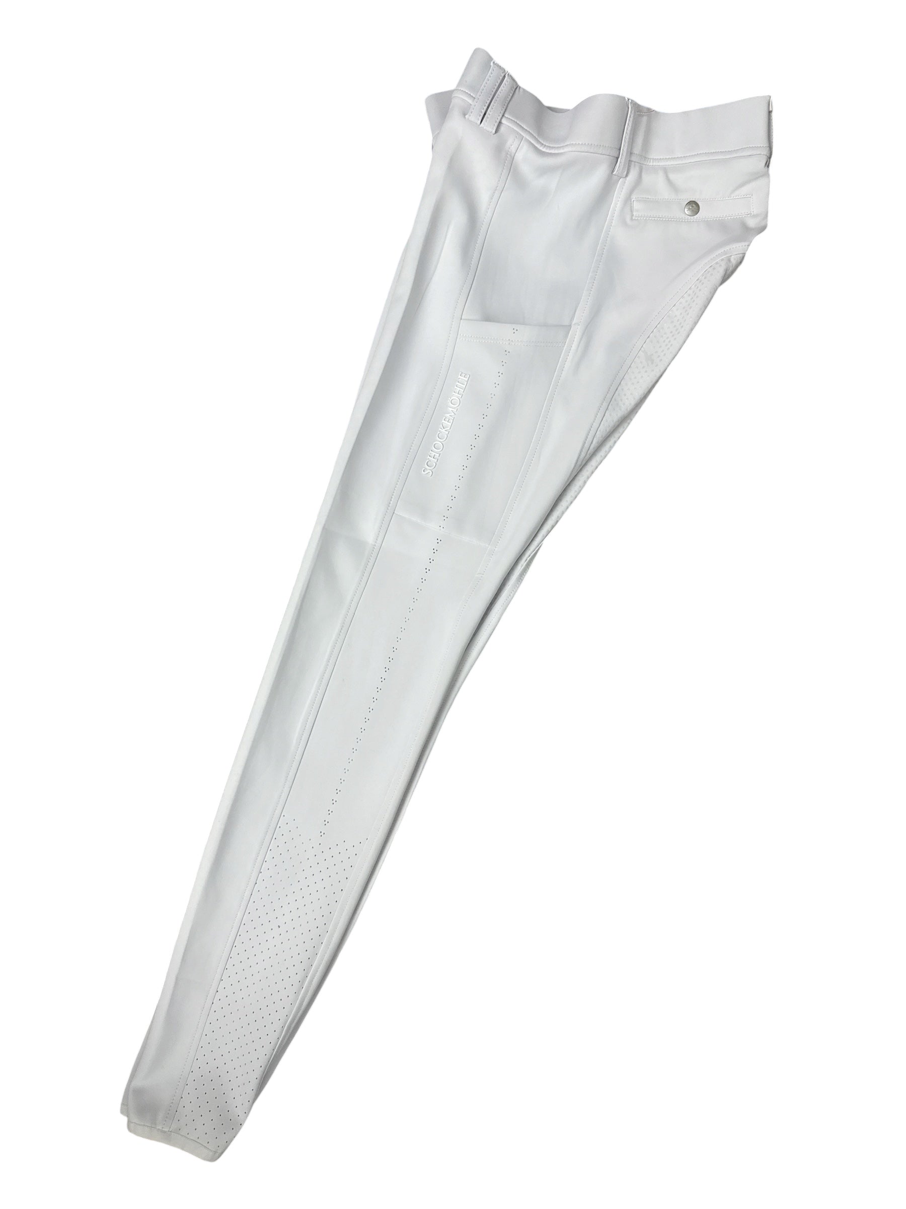 Schockemohle Air Sporty Riding Tights Full Seat - White / Size EU 36 (US 24) NEW