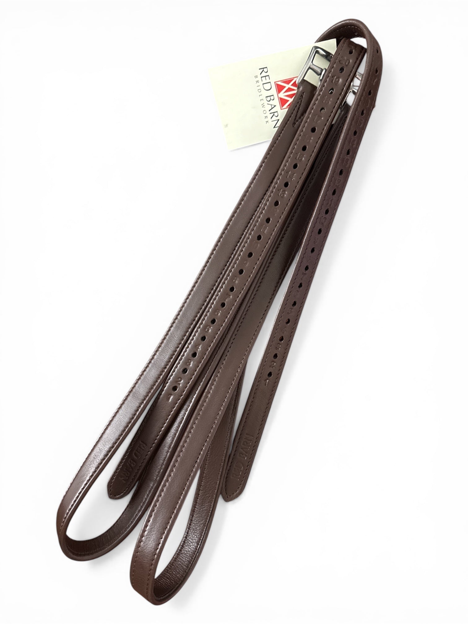 Red Barn by KL Select Calf Lined Stirrup Leathers - 54" / Australian Nut NEW
