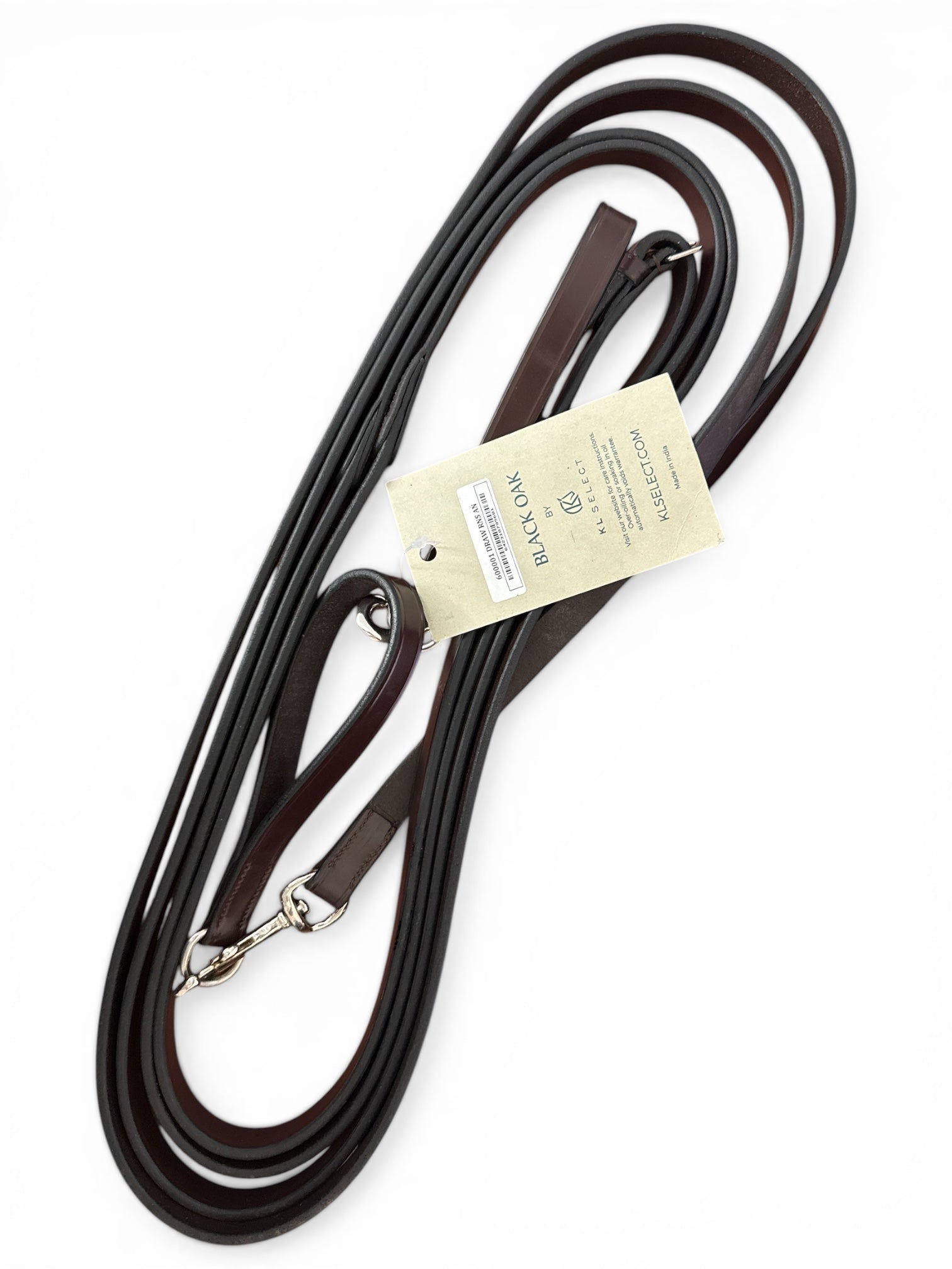 Black Oak by KL Select Draw Reins - Brown W/O Stops NEW