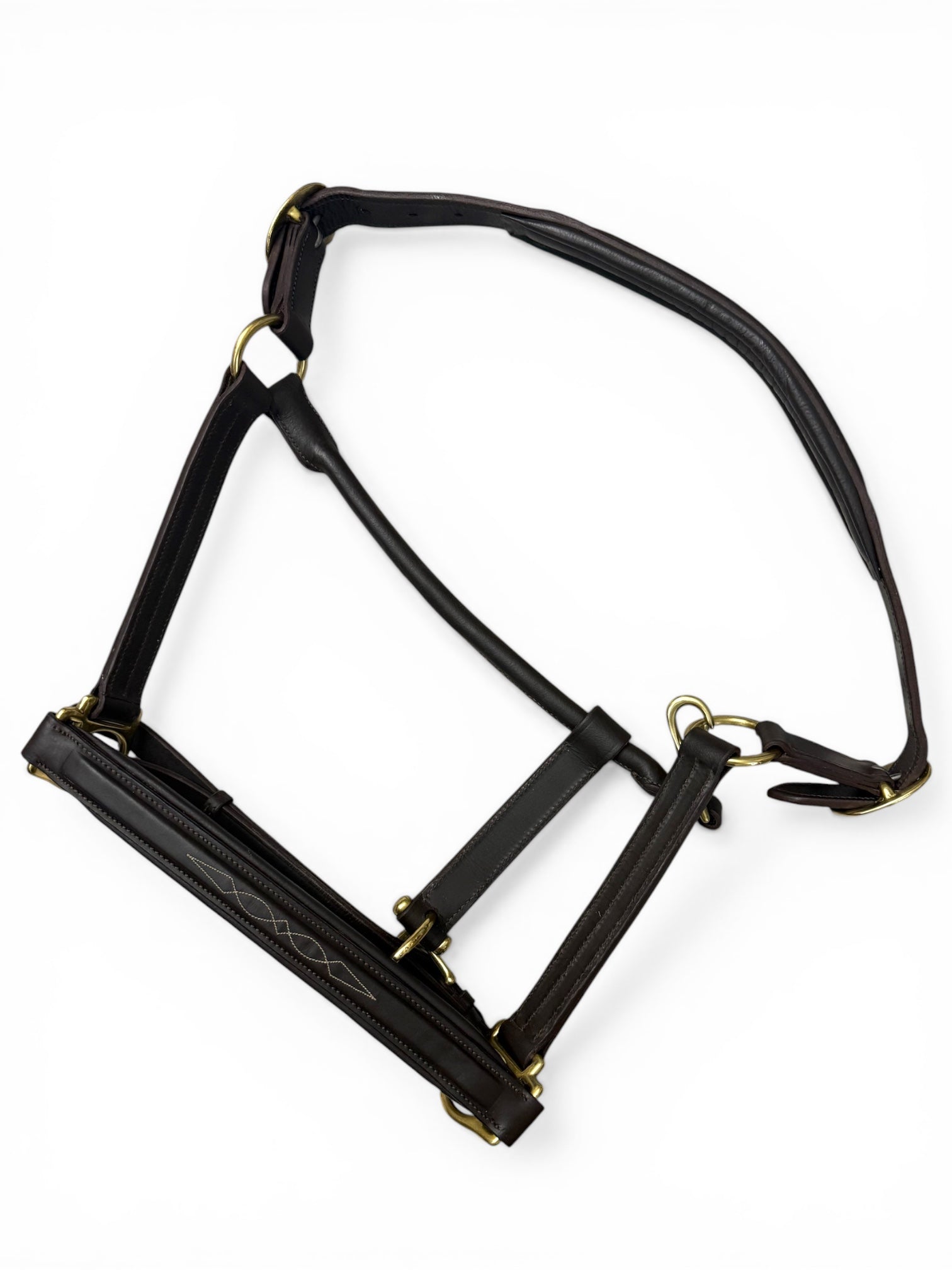OEQ Fancy Stitched Square Raised Halter - Brown / Full Size NEW
