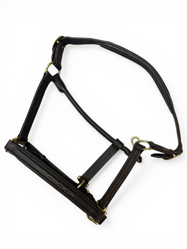 OEQ Fancy Stitched Square Raised Halter - Brown / Full Size NEW