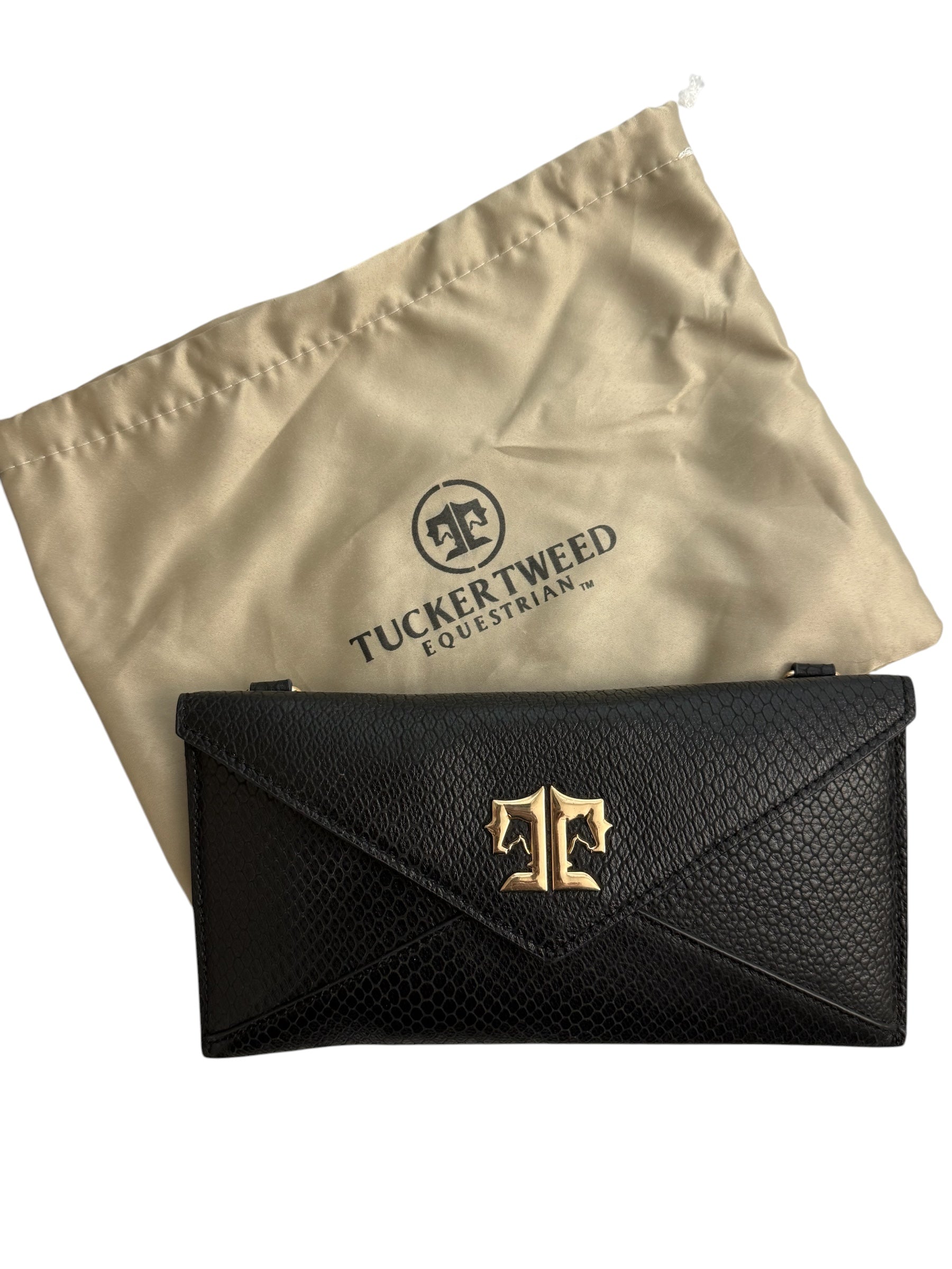 Tucker Tweed Equestrian TCor De Star Clutch - Black Lizard NEW