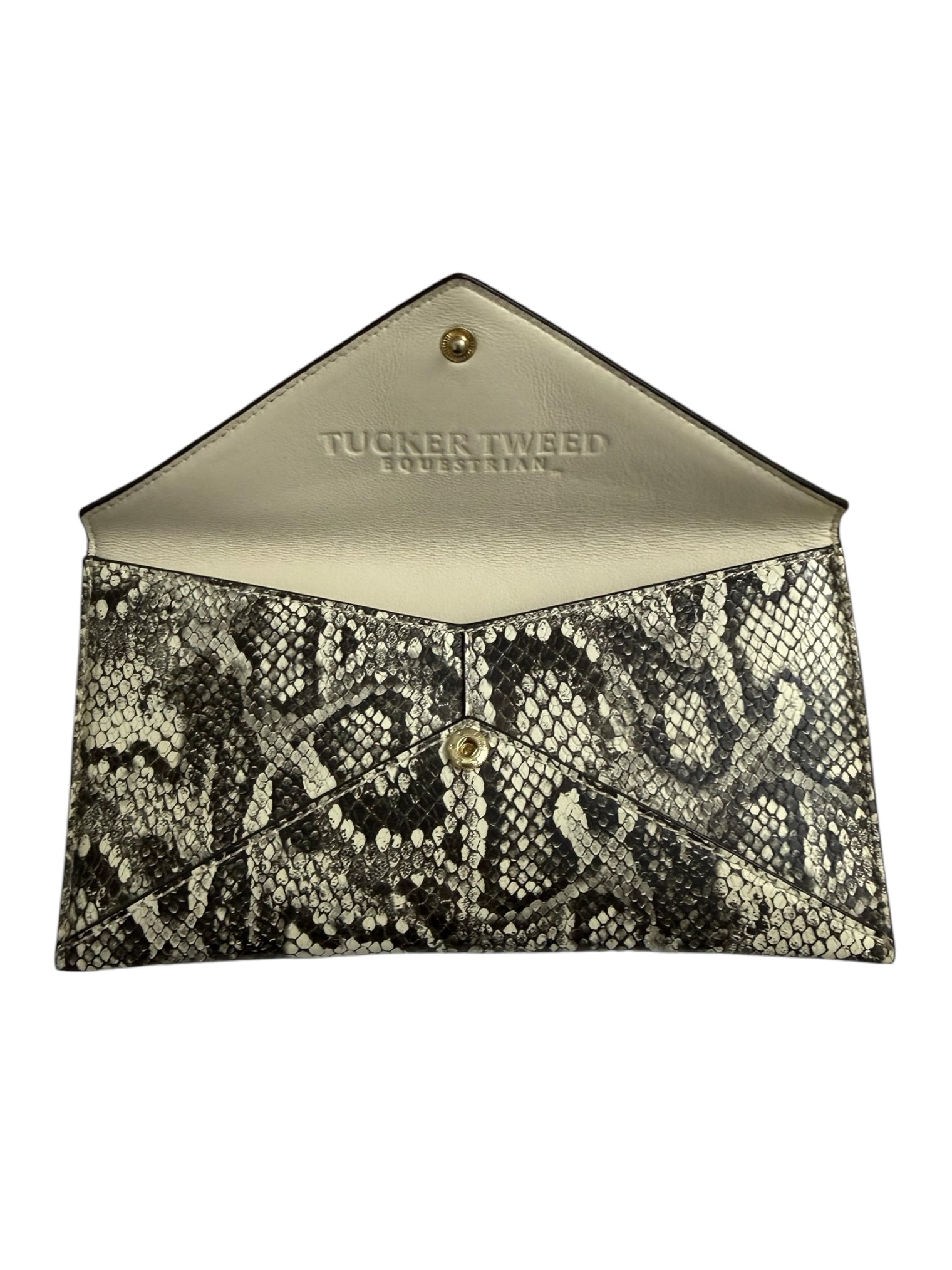 Tucker Tweed Equestrian TCor De Star Clutch - Black & White Snakeskin NEW