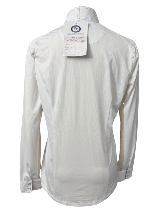 Essex Classics Talent Yarn Wrap Collar Show Shirt - White with Purple / Size Large NEW