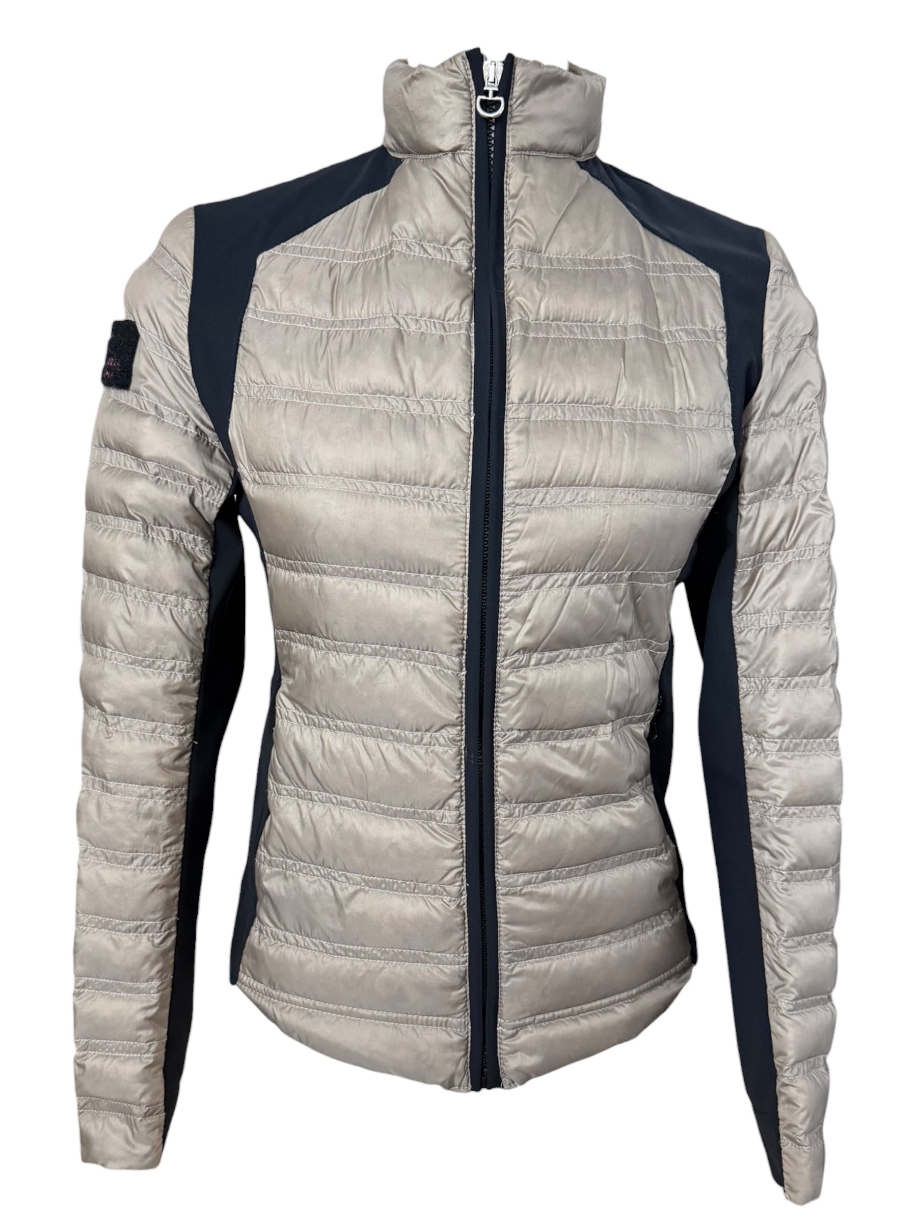 Cavalleria Toscana Women's Down Puffer Fitted Jacket- Tan / Size Medium