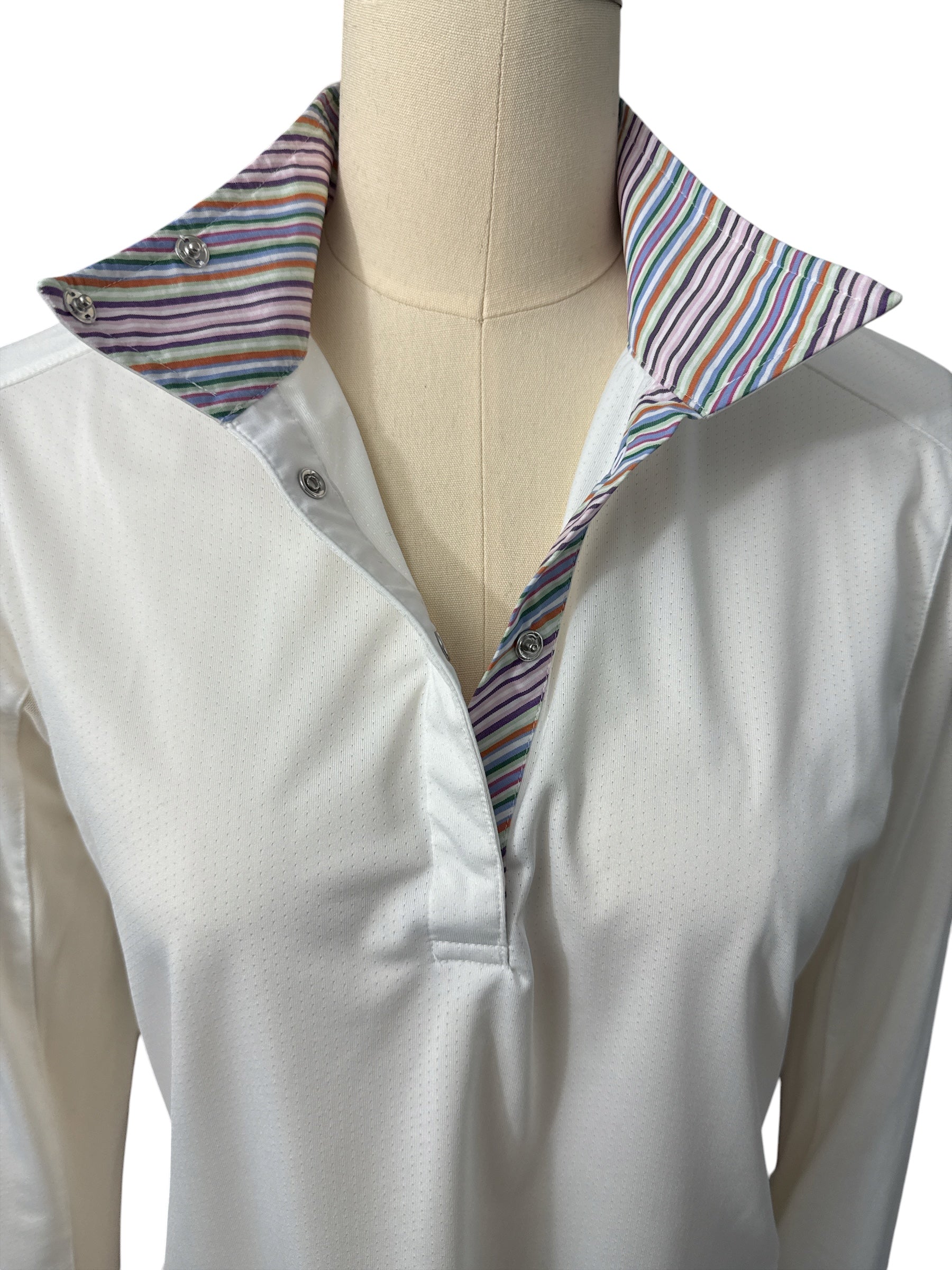 Essex Classics Talent Yarn Wrap Collar Show Shirt - White with Stripes / Size Large NEW