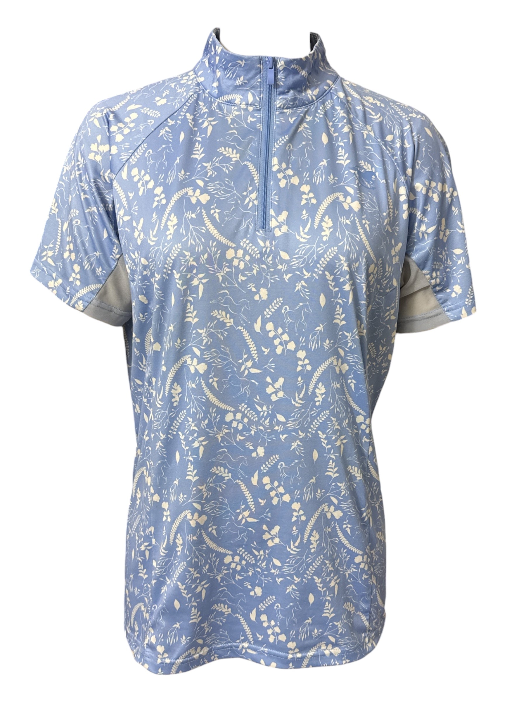 SmartPak Piper Sunshirt - Light Blue Floral/ Size Large