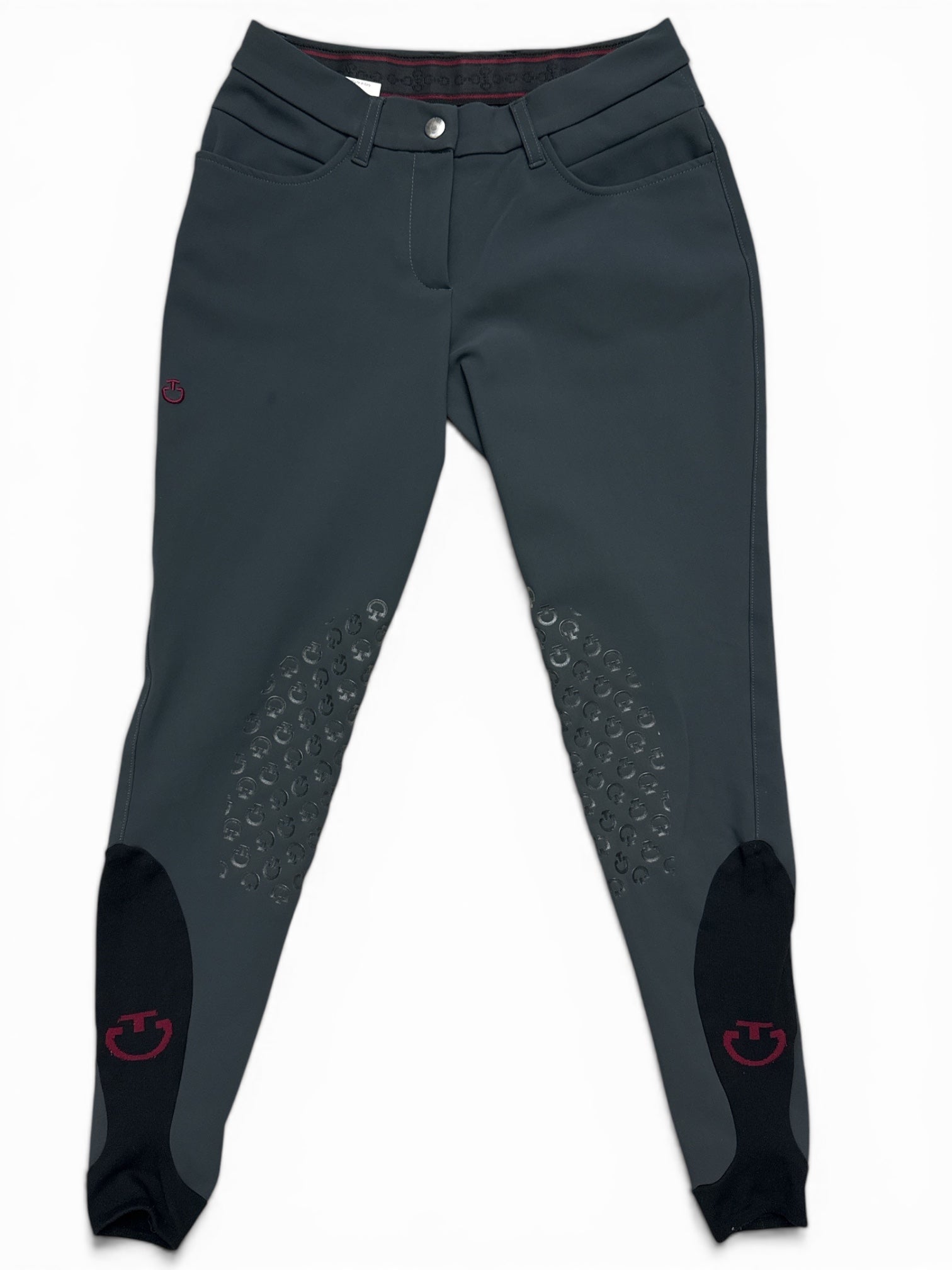 Cavalleria Toscana Women's Knee Grip Breeches - Charcoal Grey / Size IT 40 (US 26)