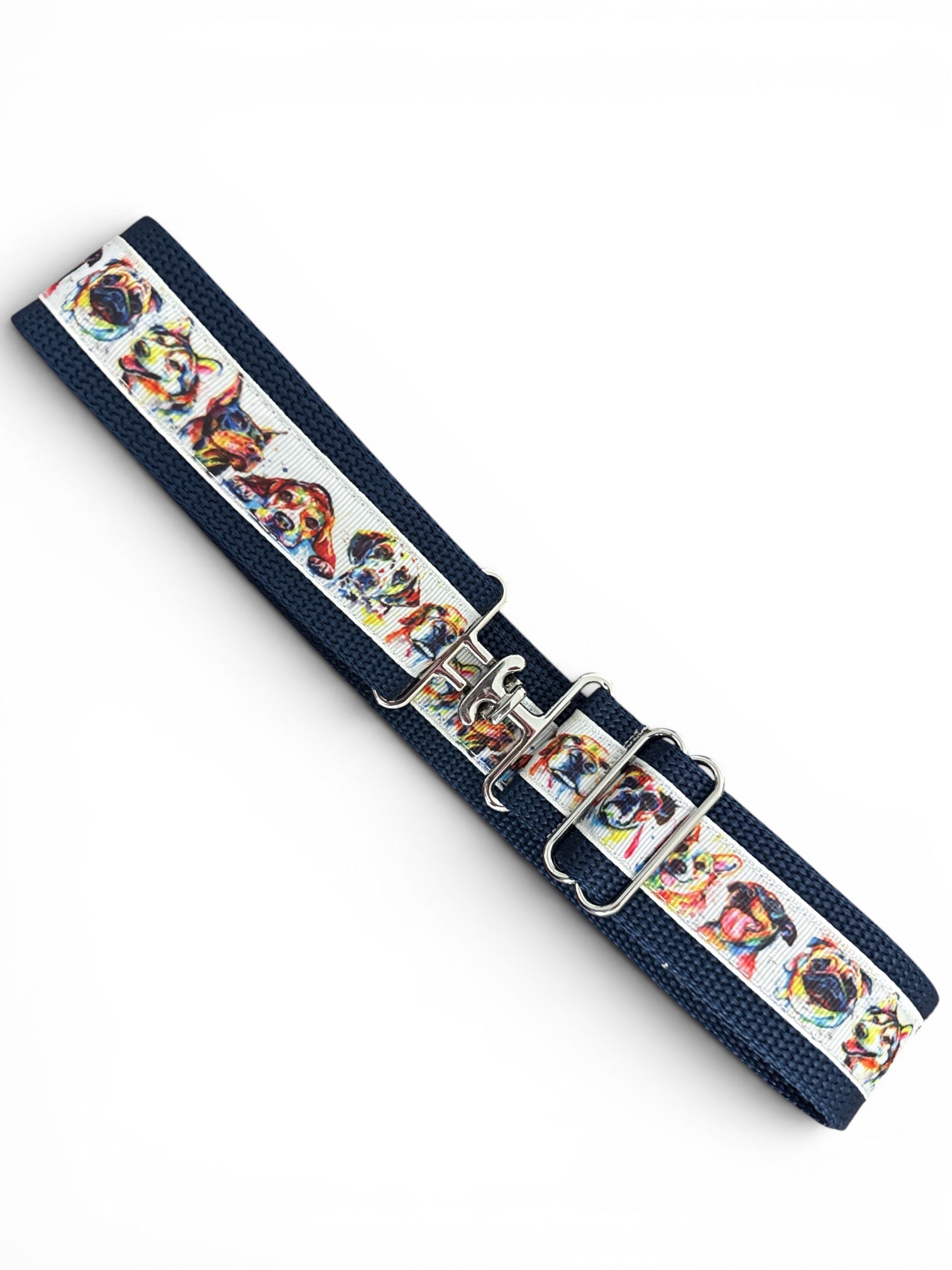 In The Loop Belt By Equiparent Dog Print on Navy / Size Small