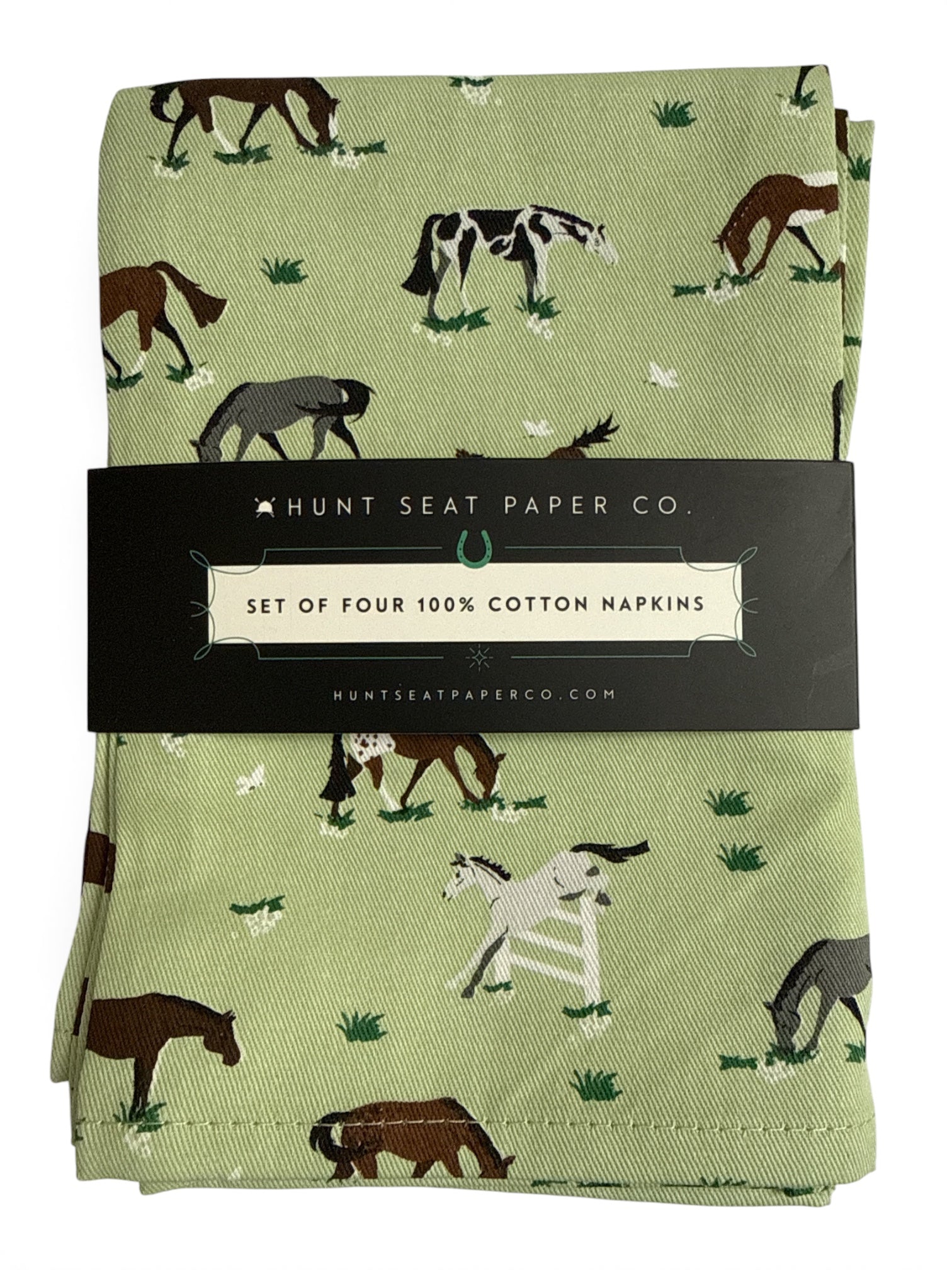 Hunt Seat Paper Co. Cotton Daydreaming Napkins - Green / Set of 4 NEW