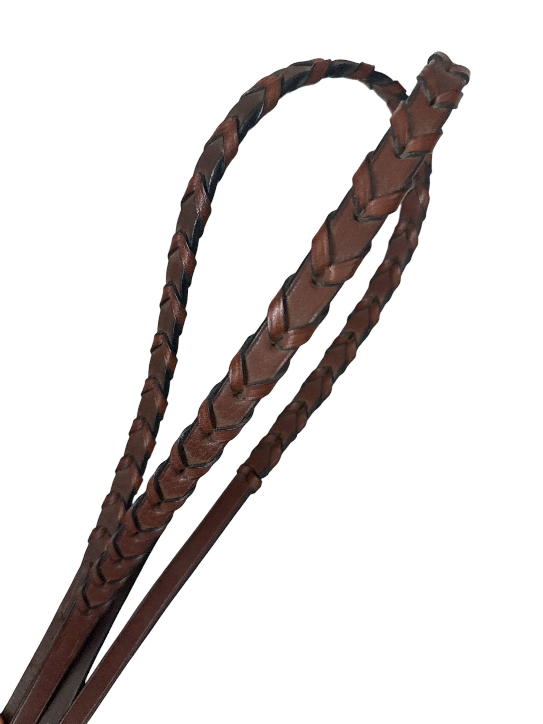Flat Laced Leather Reins 5/8" - Medium Brown / Full Horse Size New