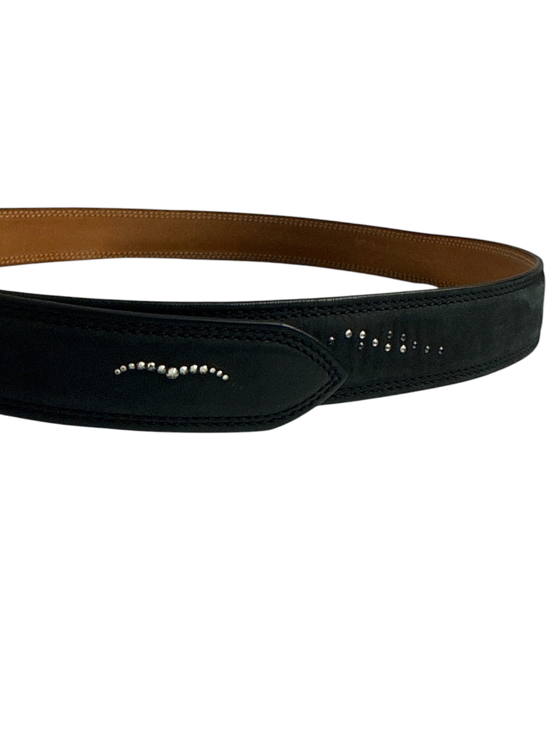Animo Henry Belt with Swarovski Crystals - Black / Size 85 cm