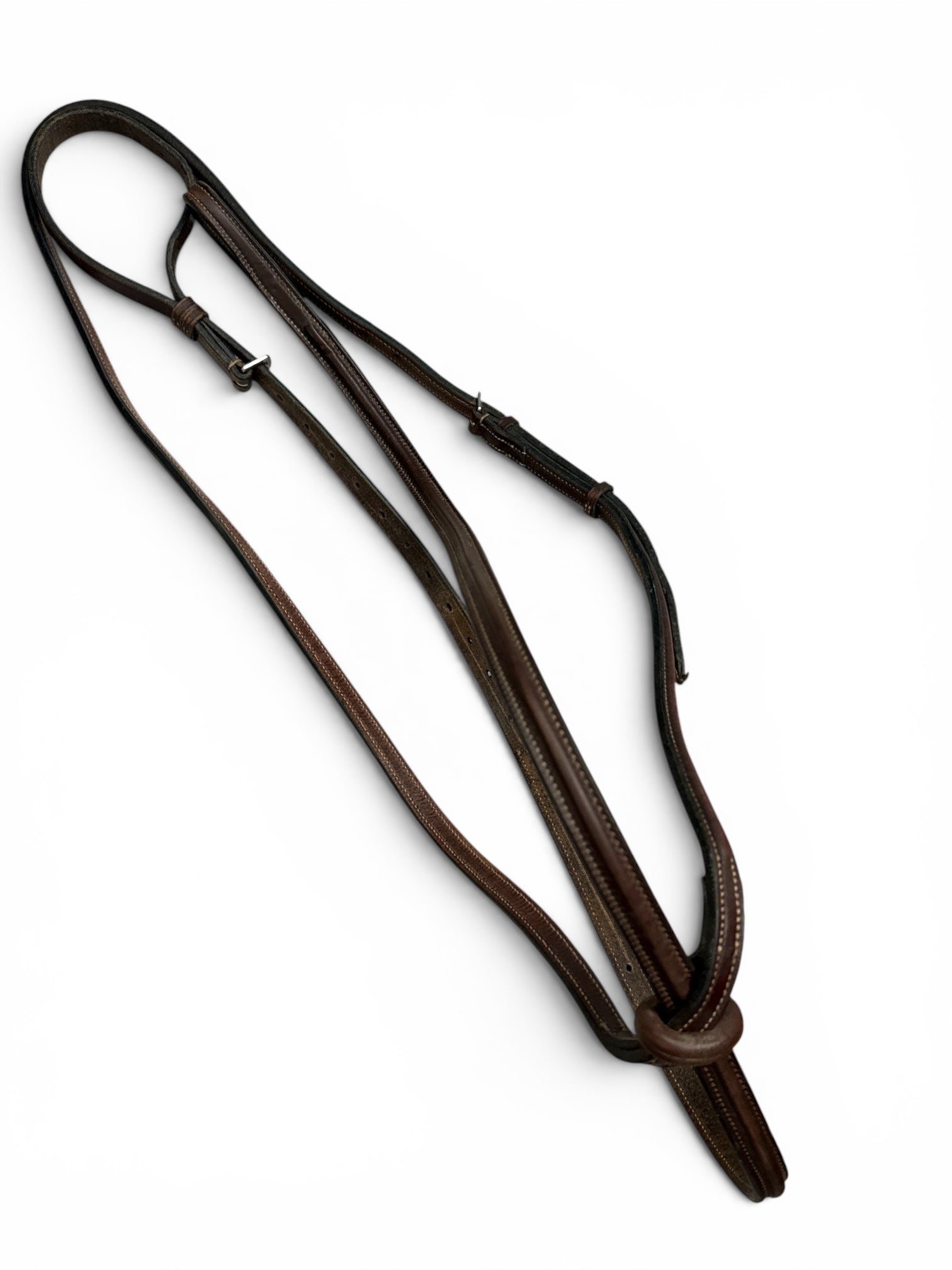 Hadfield's Saddlery Flat Raised Leather Standing Martingale - Brown / Oversize