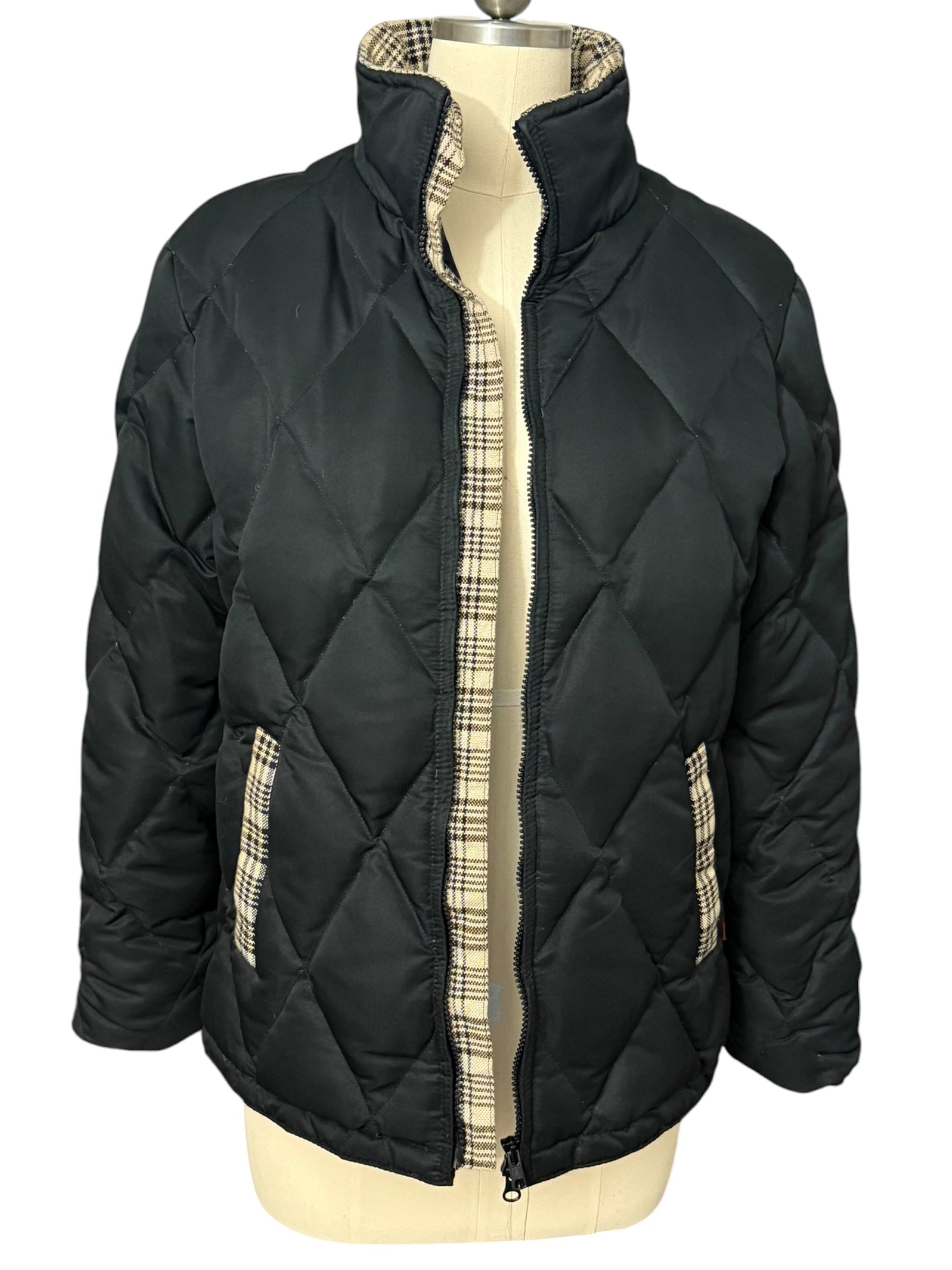 5A Baker Women's Down Quilted Puffer Coat - Black / Size Medium
