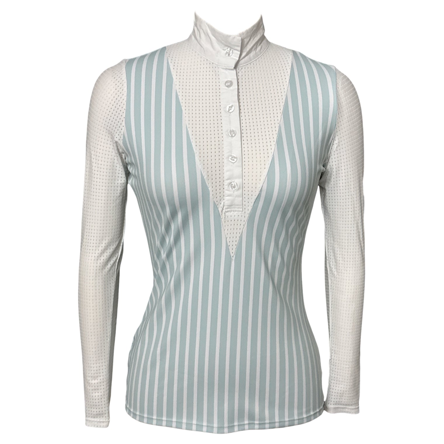 Equestrian Club Amy Show Shirt - Aqua Blue / Size XS
