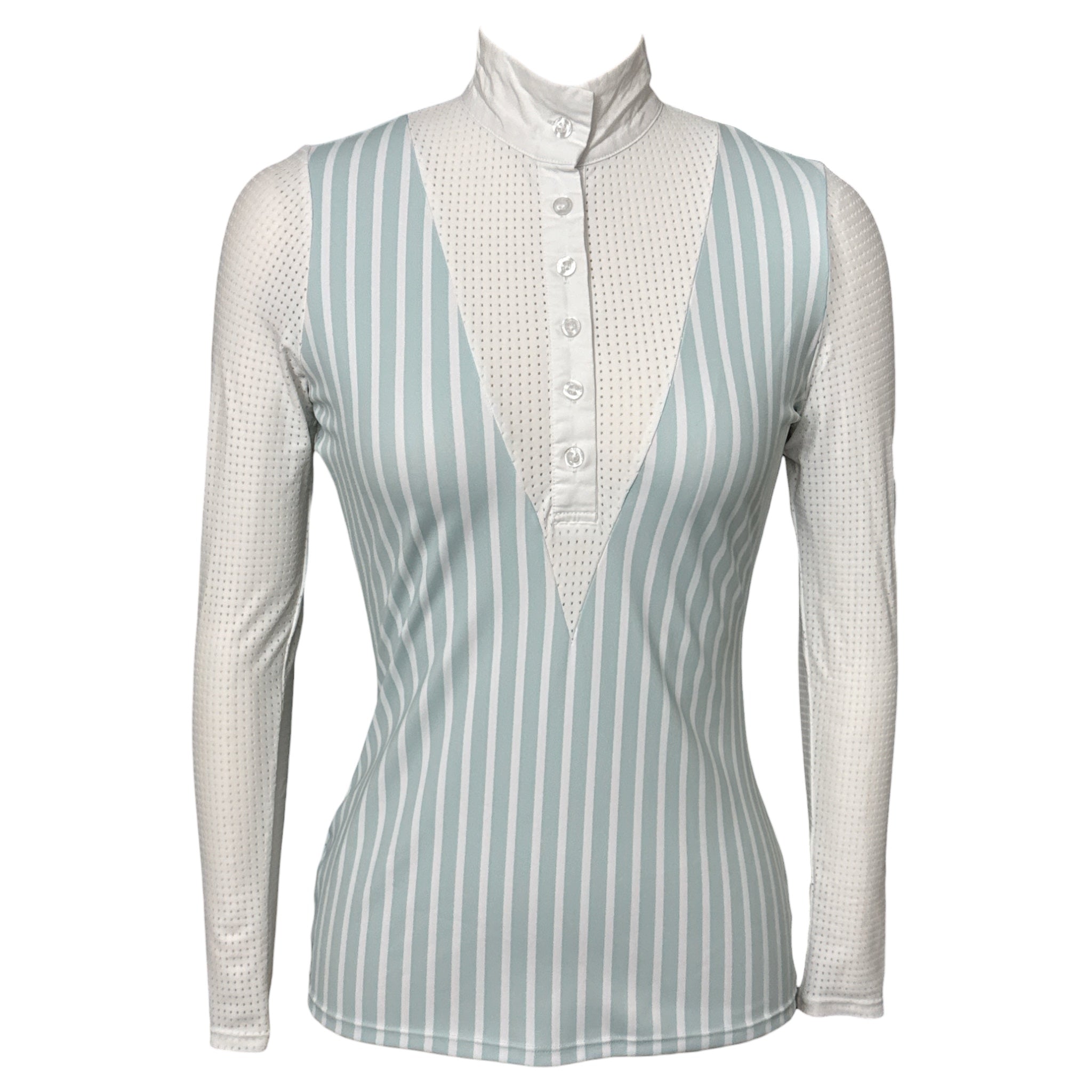 Equestrian Club Amy Show Shirt - Aqua Blue / Size XS