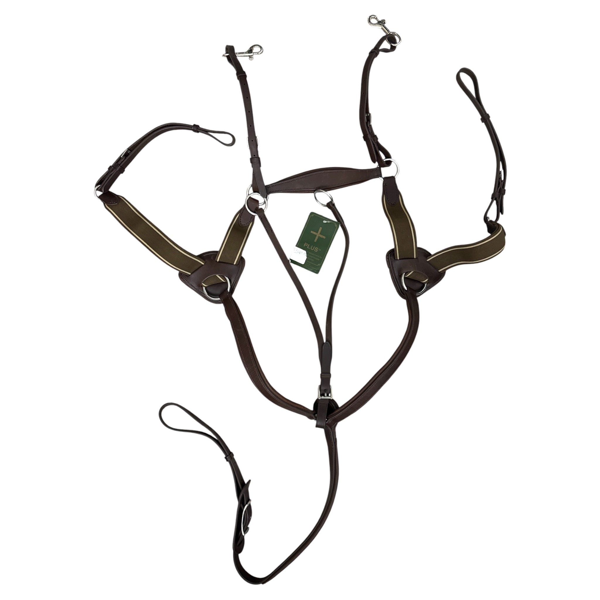 Smith Worthington 5 Point Padded Breastplate with Running Attachment - Brown / Large Horse Size NEW