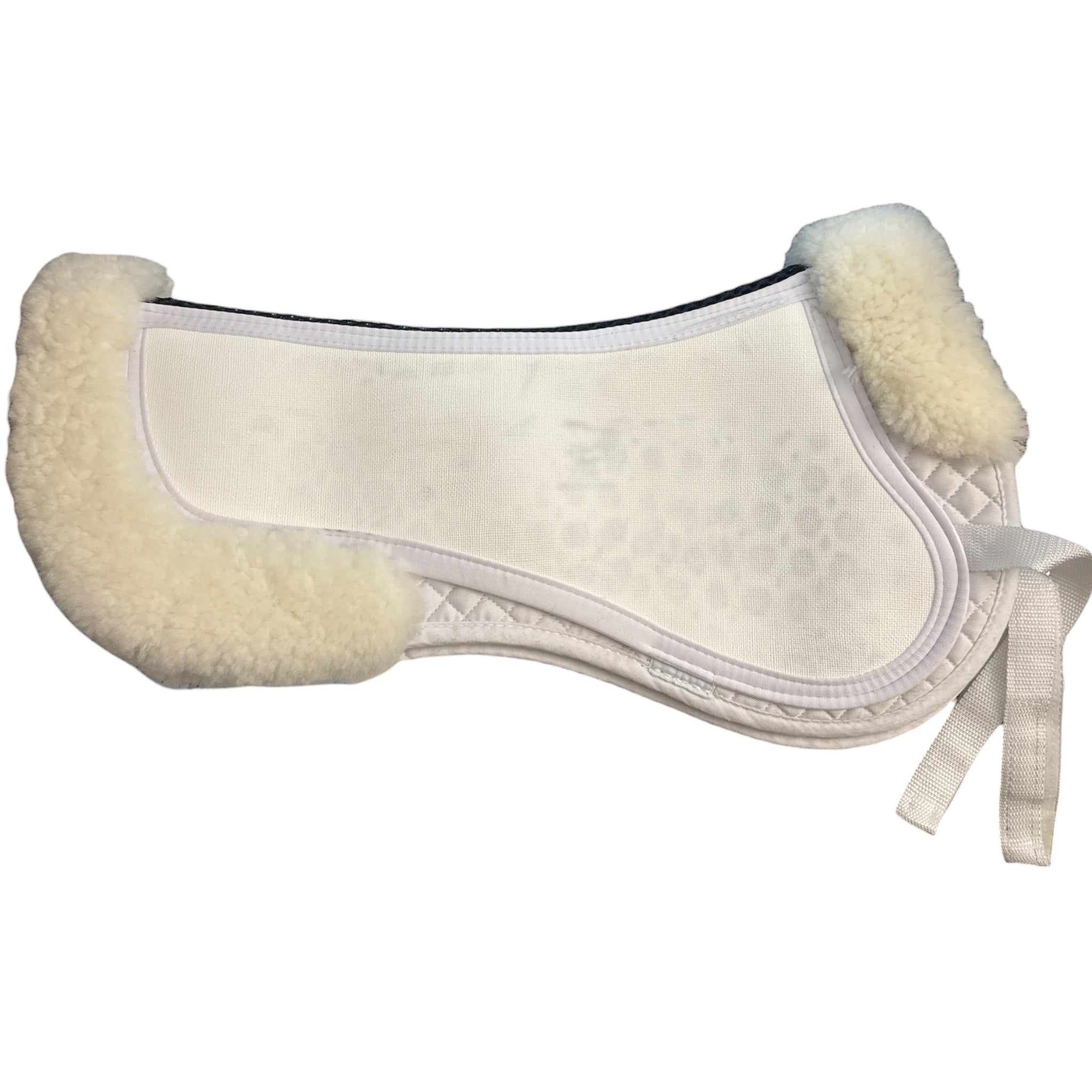 Thinline Trifecta Half Pad with Sheepskin Rolls - White / Size Medium