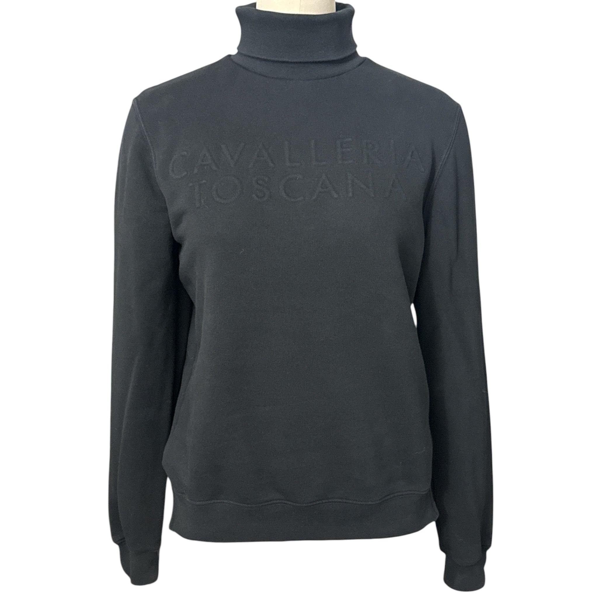 Cavalleria Toscana Women's Embossed Turtleneck Sweatshirt - Black / Size Small